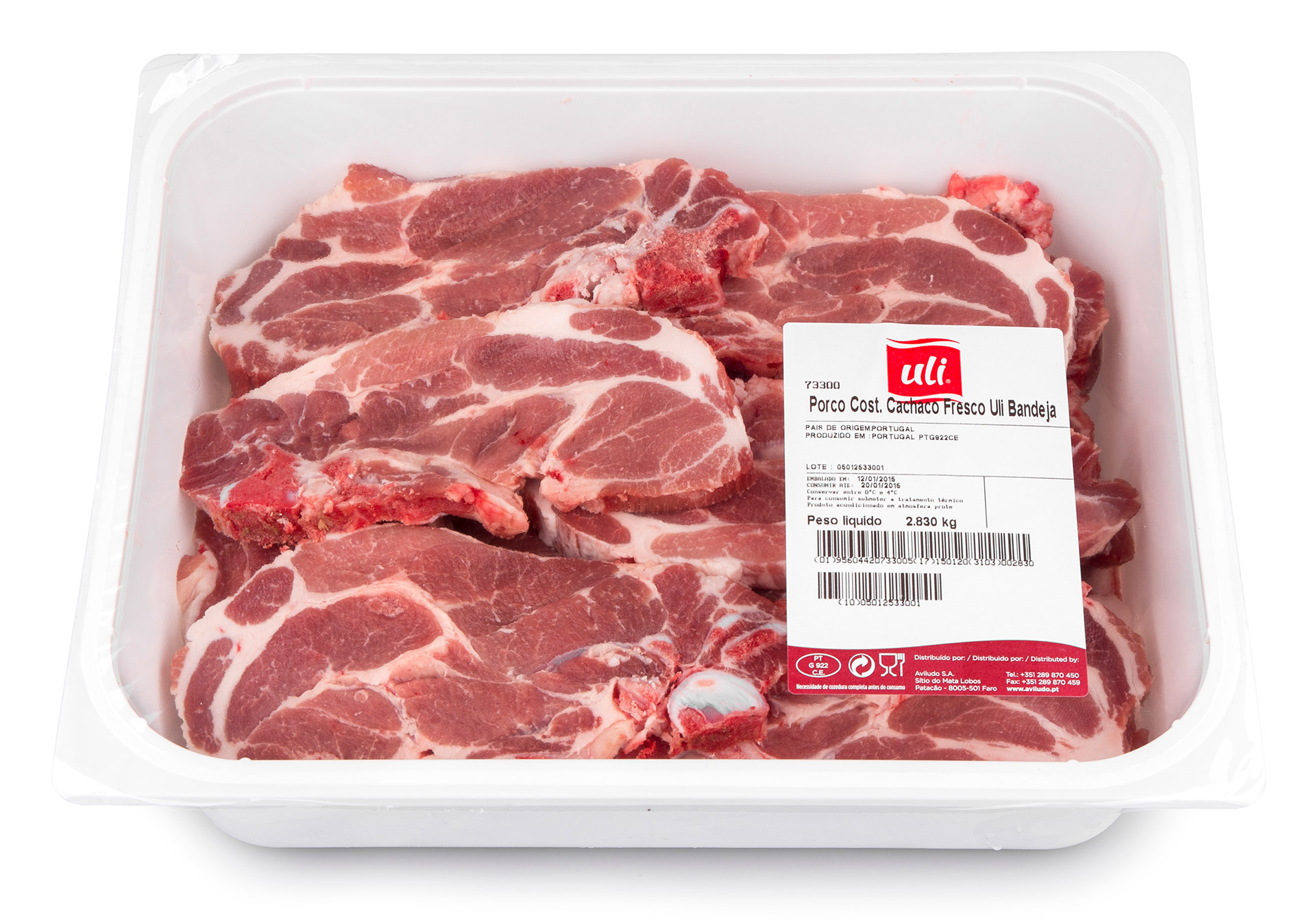 Porco Costeletas Cacha�o Frescas Uli Bandeja