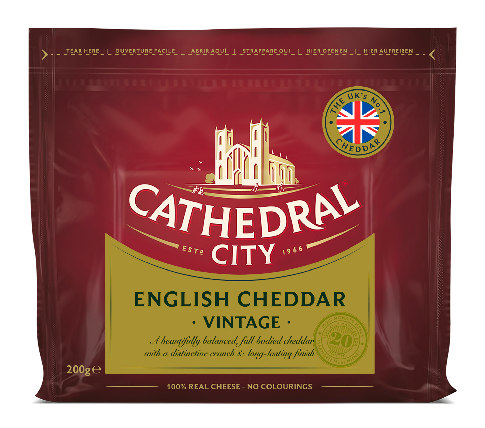Queijo Cheddar White Vintage Cath City 12x200 g