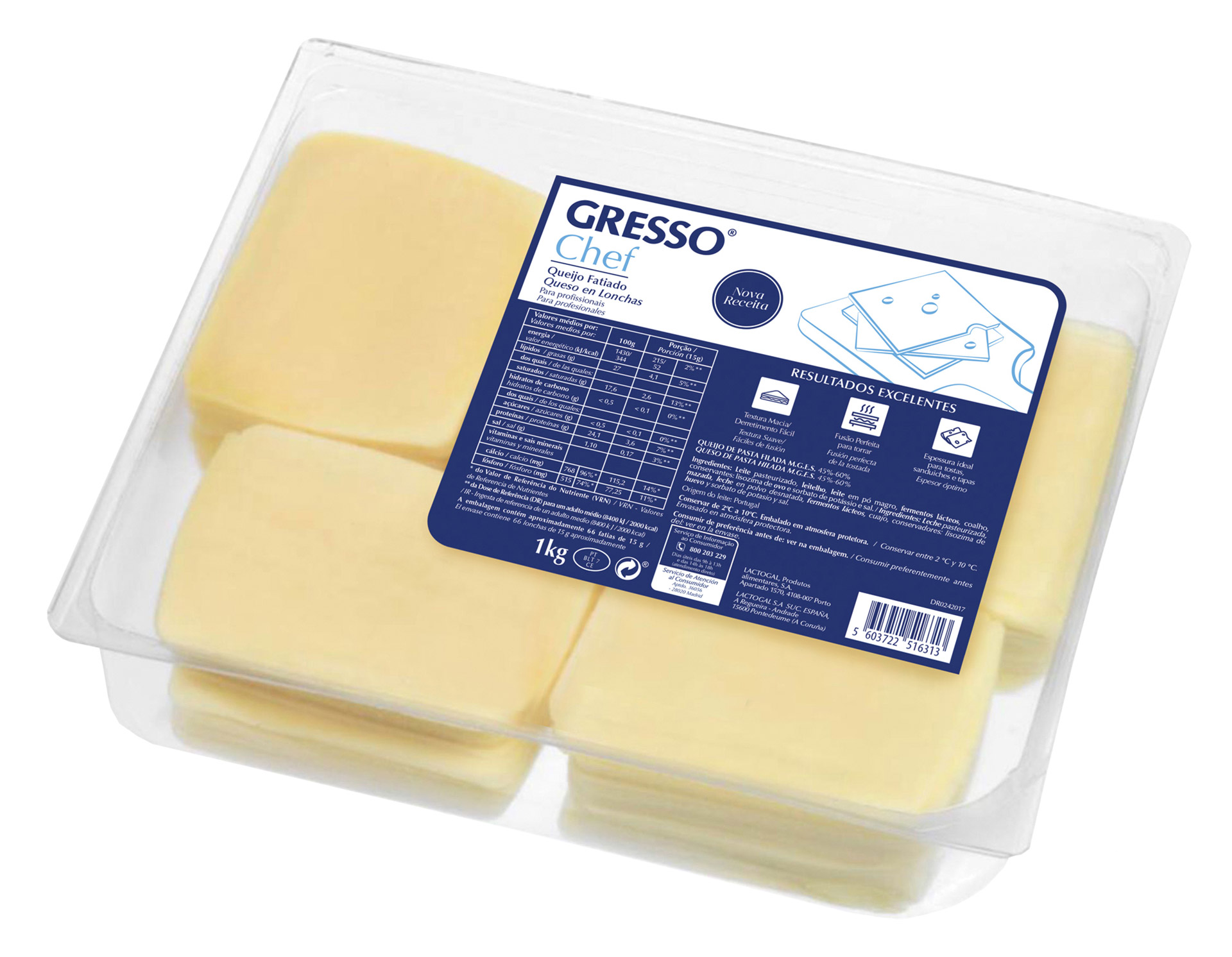 Queijo Flamengo Fatiado Gresso 1 kg