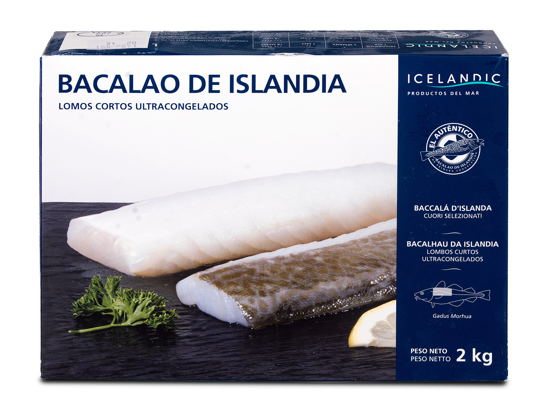 Bacalhau Lombo c/ Pele 200/300 g Congelado Cx 2 kg