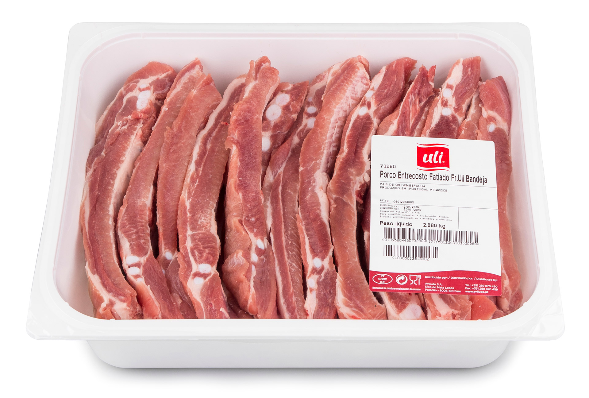 Porco Entrecosto Fatiado Fresco Uli Bandeja