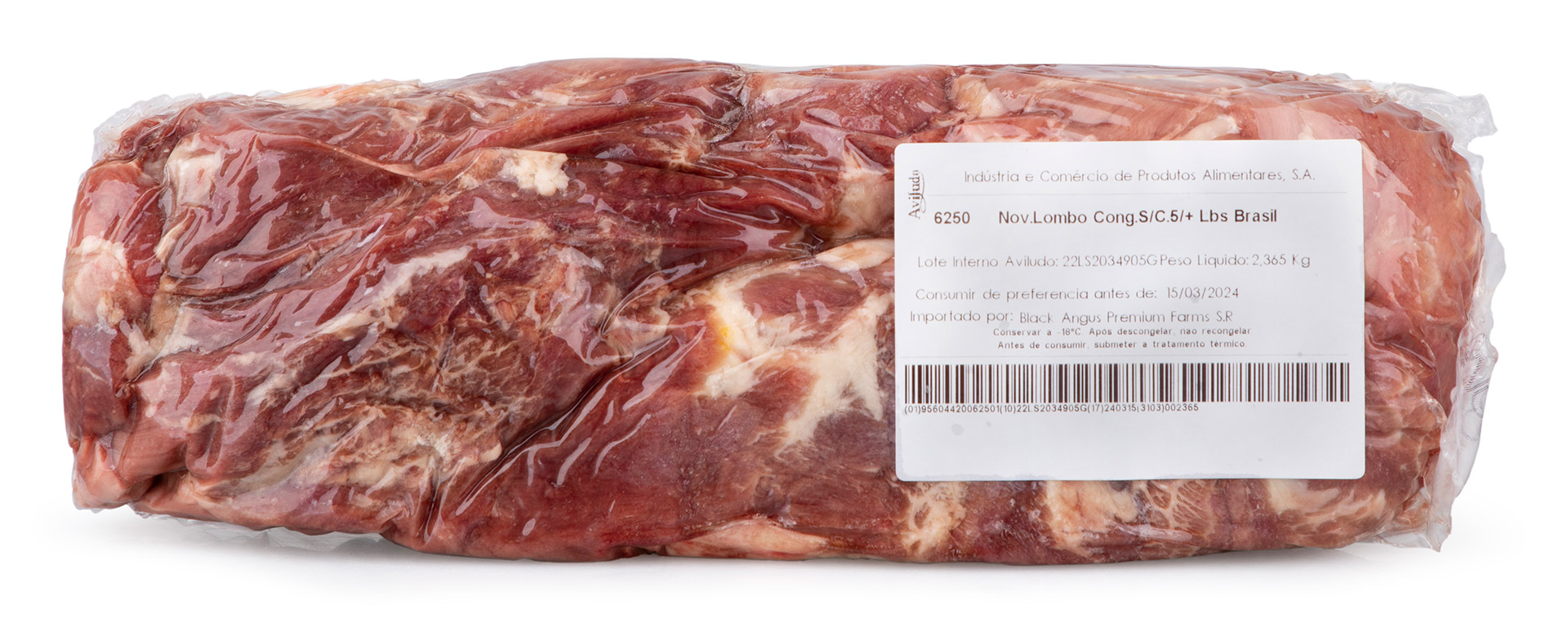 Novilho Lombo s/ Cord�o 5/+ lbs Congelado Brasil