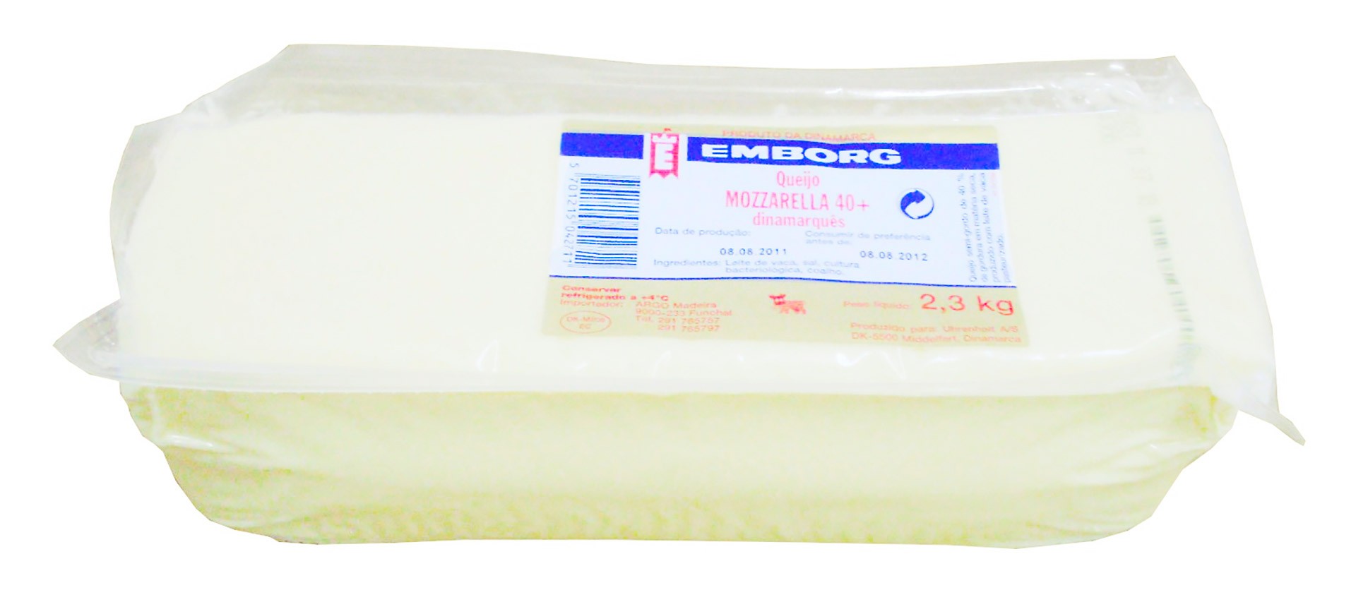 Queijo Mozzarela Emborg Barra 2,3 kg