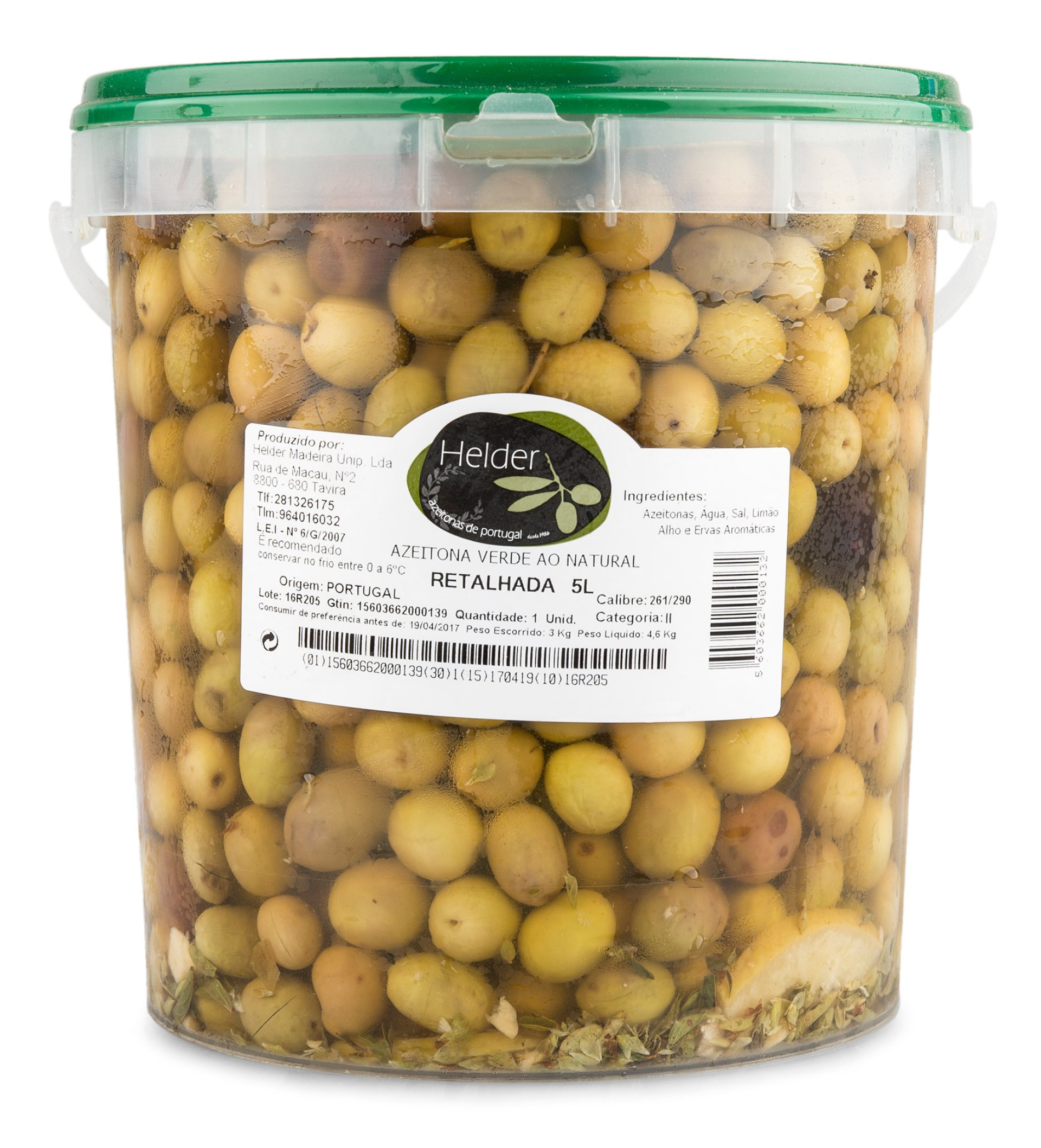 Azeitona Verde Retalhada Balde 3 kg Azeitona Verde Retalhada Balde 3 kg