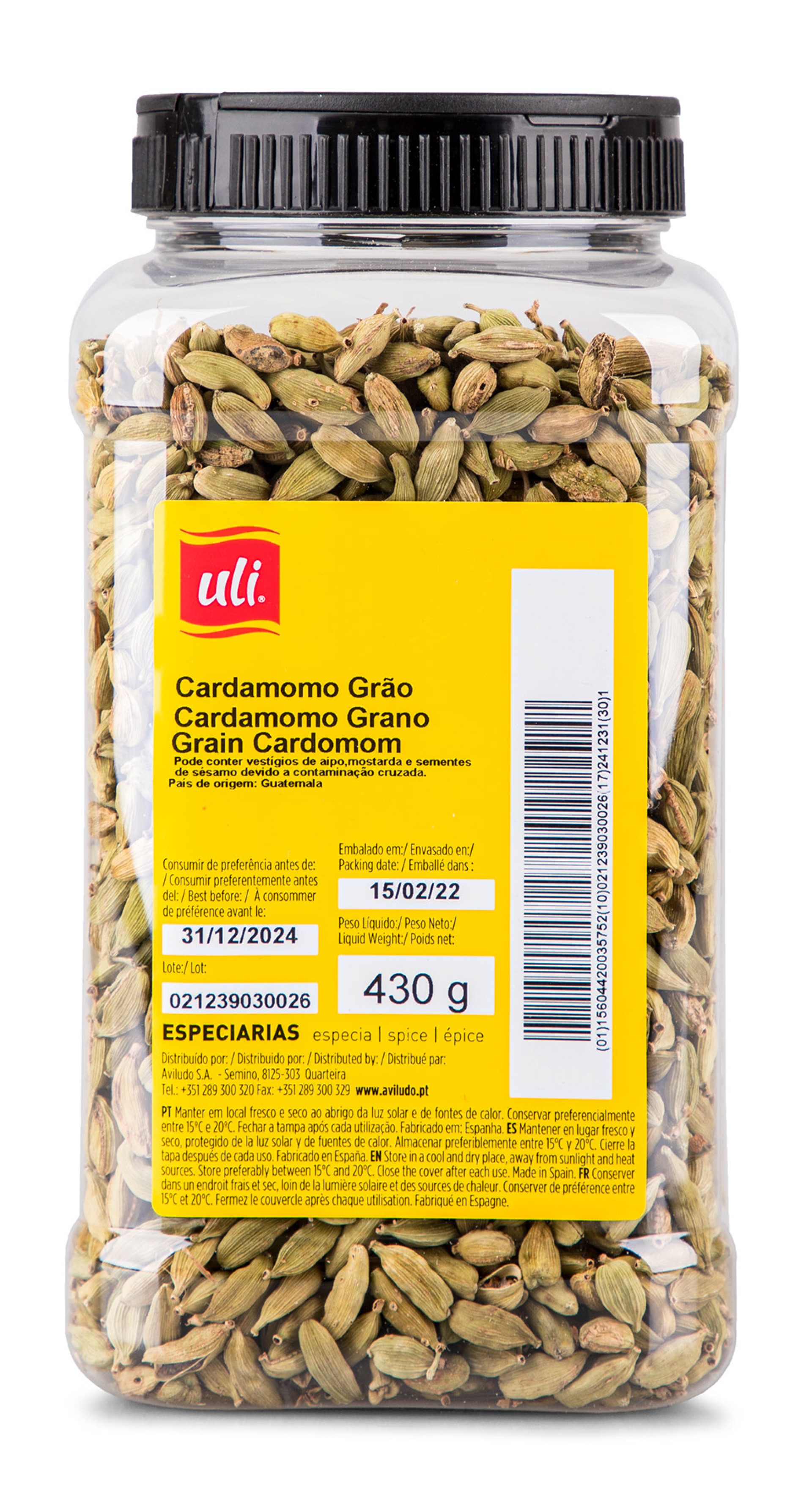 Cardamomo Grão Uli Pet 430 g Cardamomo Grão Uli Pet 430 g