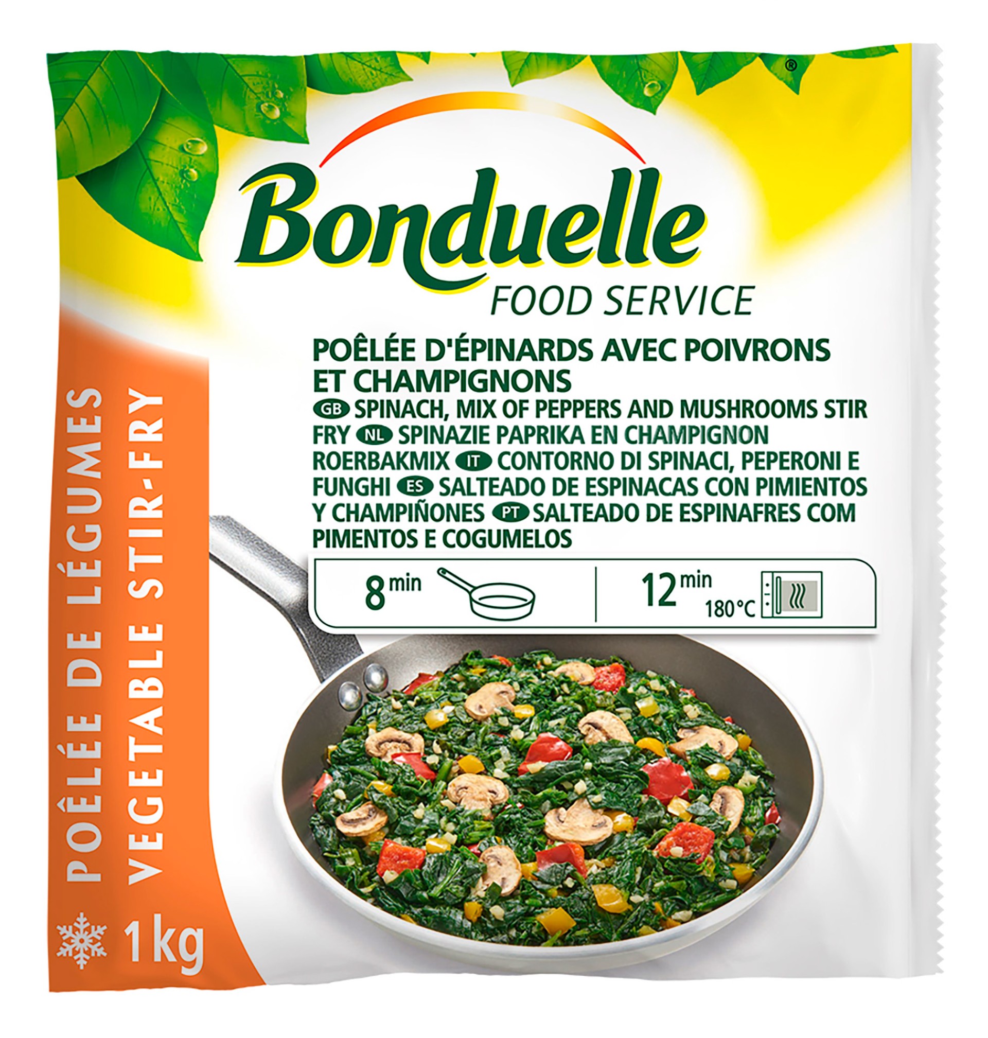 Salteado Espinafres Congelado Bonduelle 6x1 kg Salteado Espinafres Congelado Bonduelle 6x1 kg