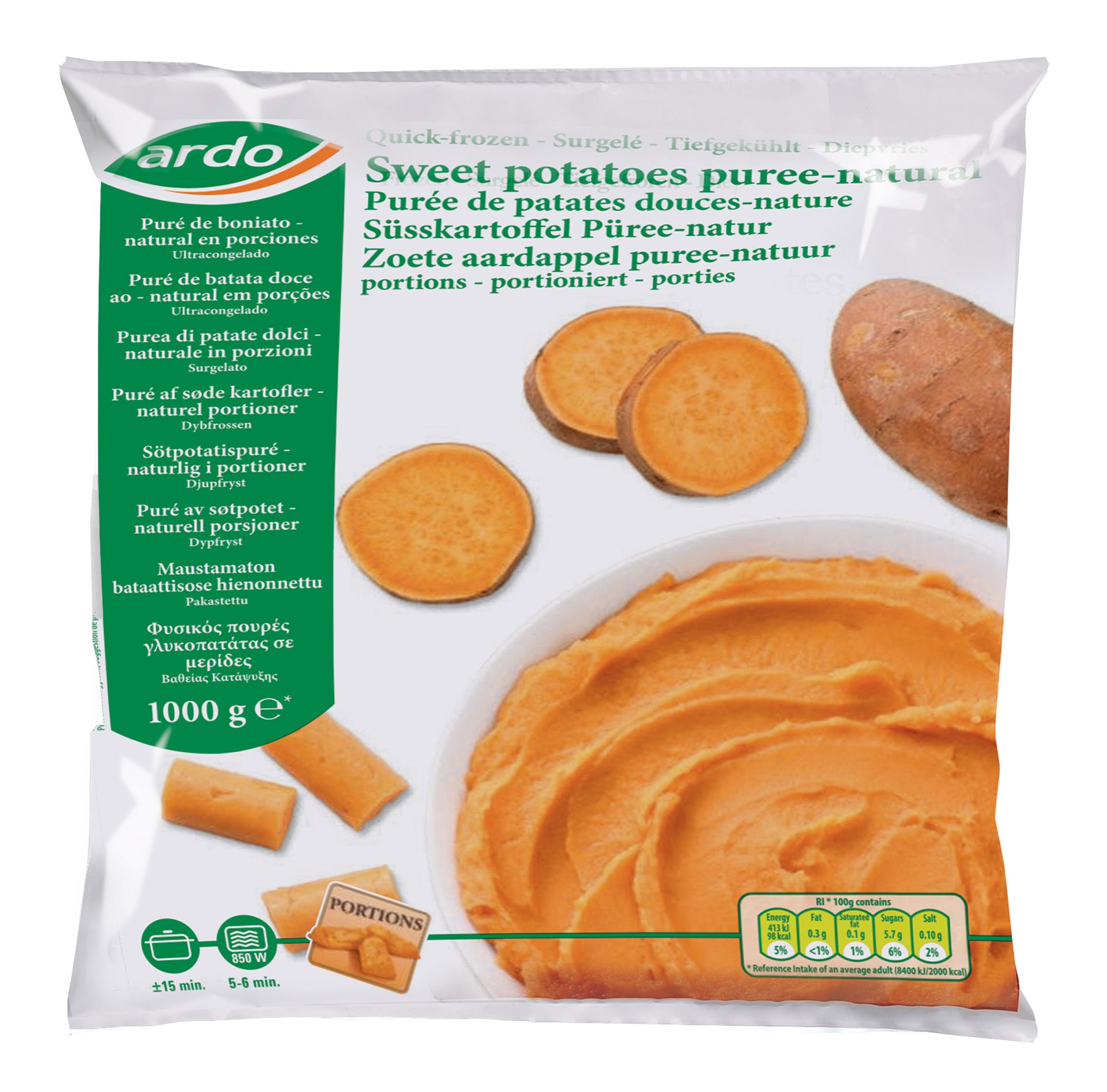 Pur� Batata Doce Congelado Ardo 10x1 kg