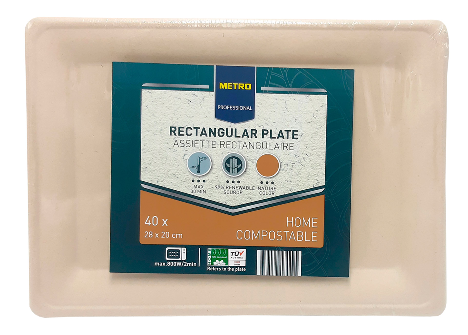 Prato Retangular 20X28 cm METRO Profissional Emb. 40 Un Prato Retangular 20X28 cm METRO Profissional Emb. 40 Un