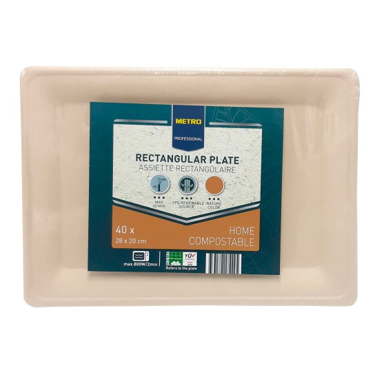 Prato Retangular 20X28 cm METRO Profissional Emb. 40 Un
