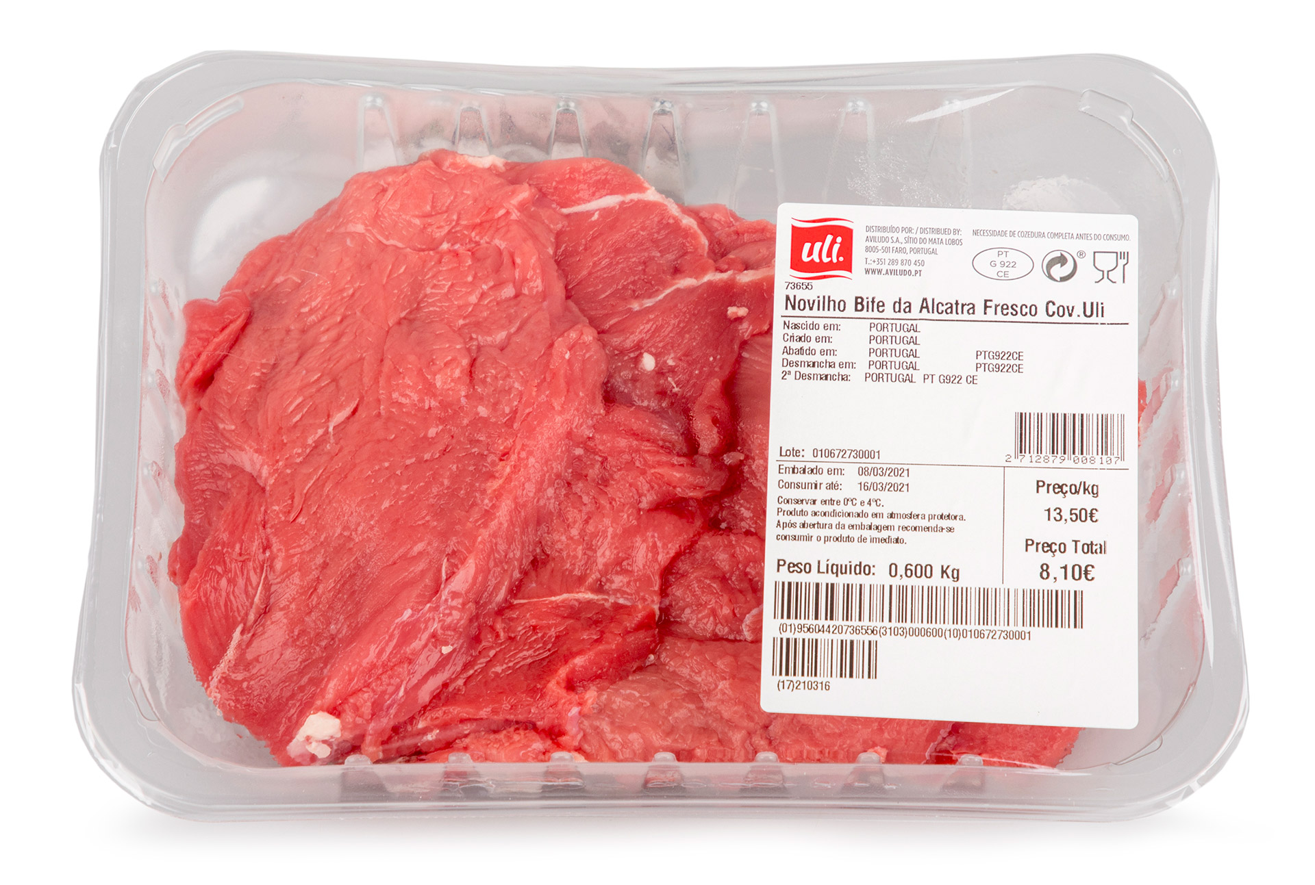 Novilho Bife Alcatra Fresco Uli Cuvete