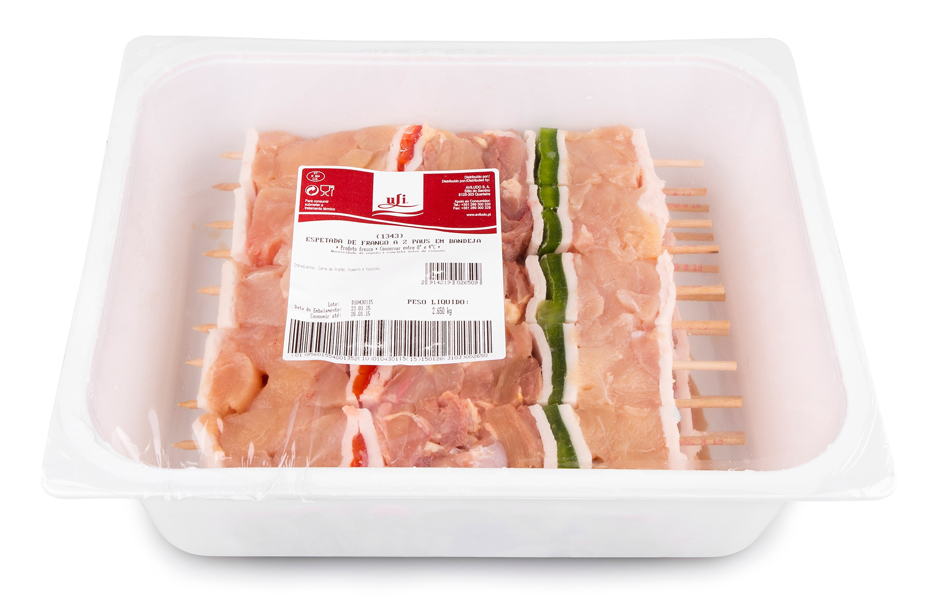 Frango Espetada c/ 2 Paus Fresca Uli Bandeja