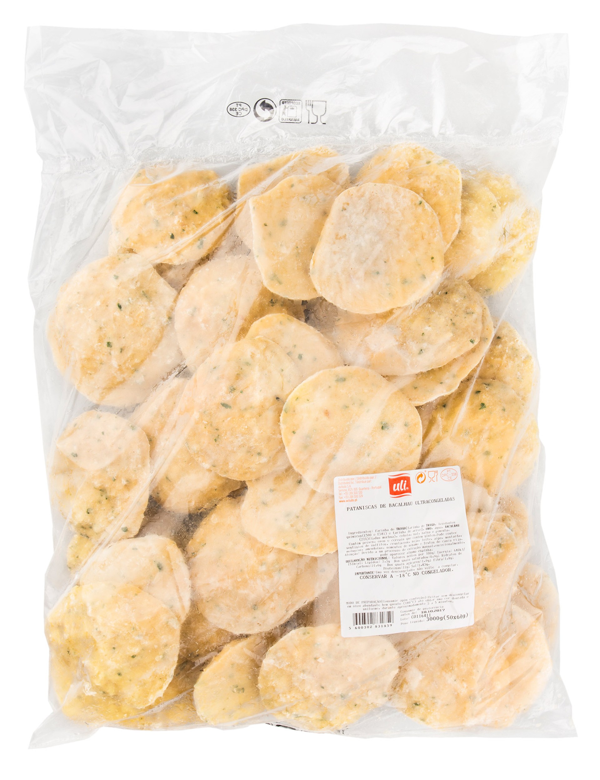 Pataniscas de Bacalhau Congeladas Uli Cx 50 Un