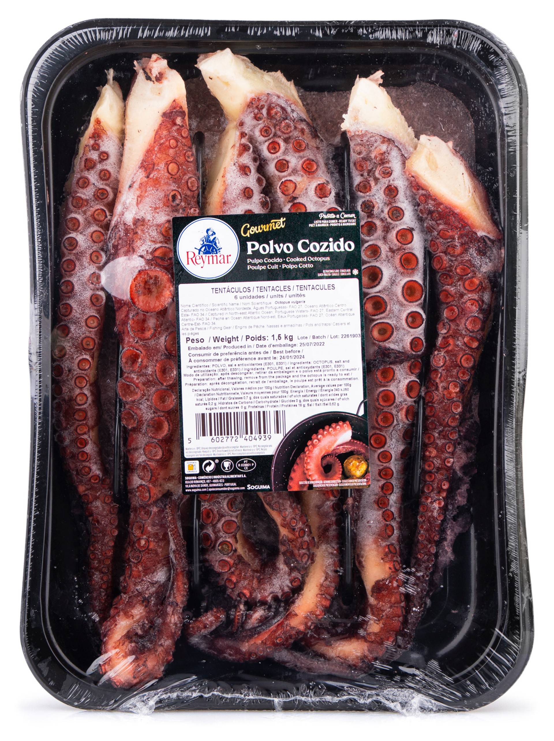 Polvo Cozido Tent�culos 200/300 g Congelado 3x1,5 kg