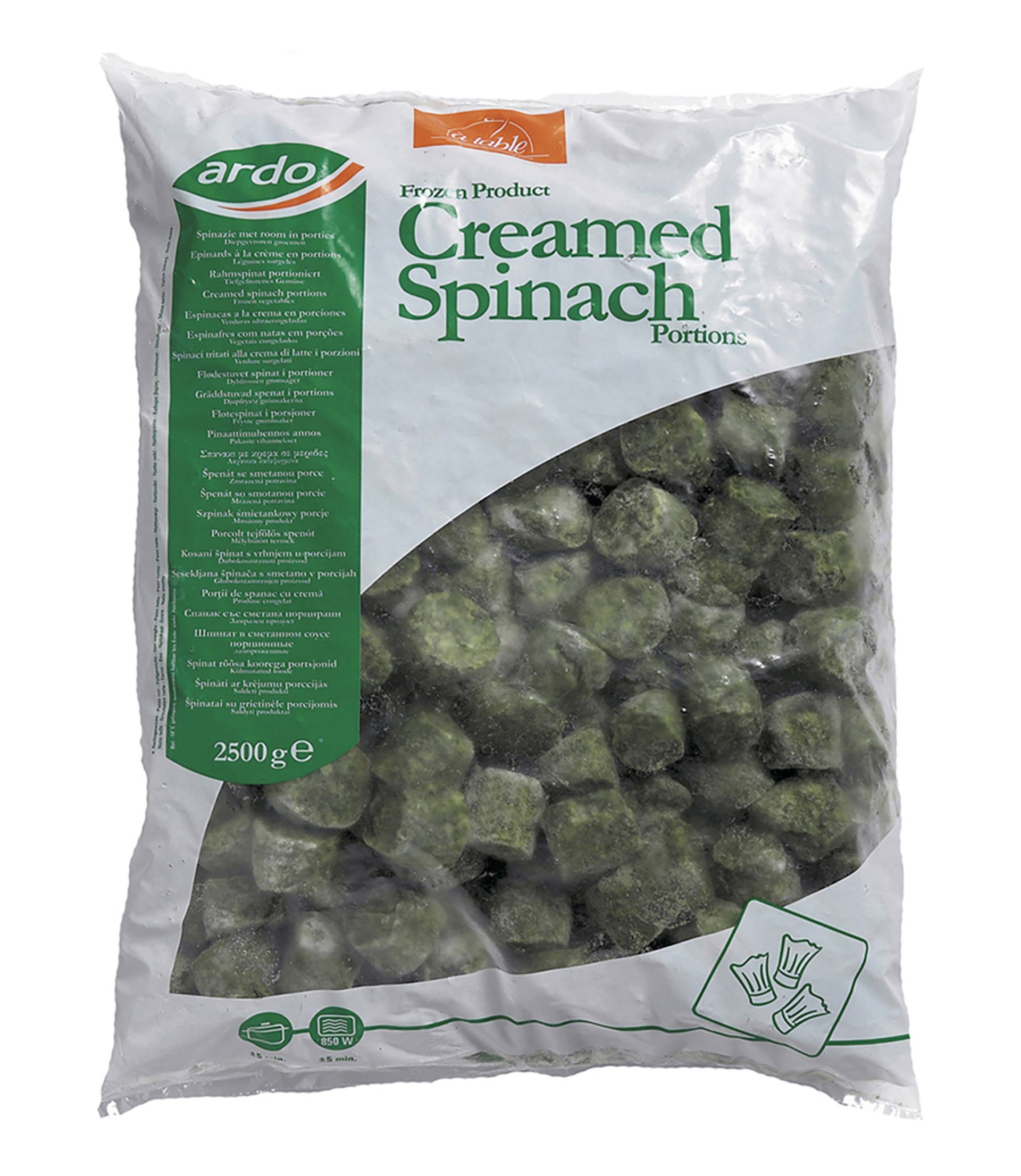 Esparregado c/ Natas Congelado Ardo 4x2,5 kg Esparregado c/ Natas Congelado Ardo 4x2,5 kg