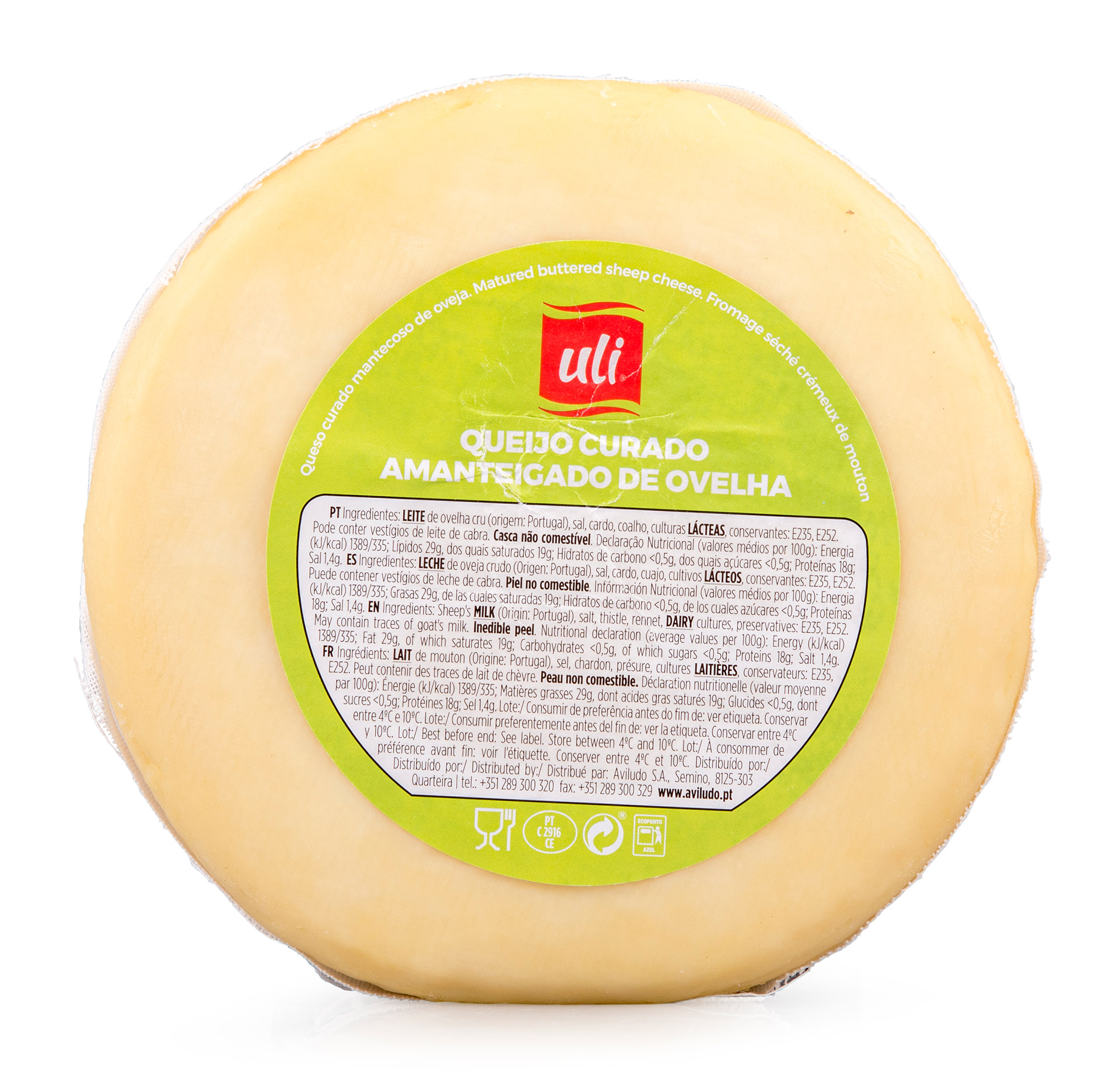 Queijo Ovelha Amanteigado Uli +/- 1 kg Queijo Ovelha Amanteigado Uli +/- 1 kg