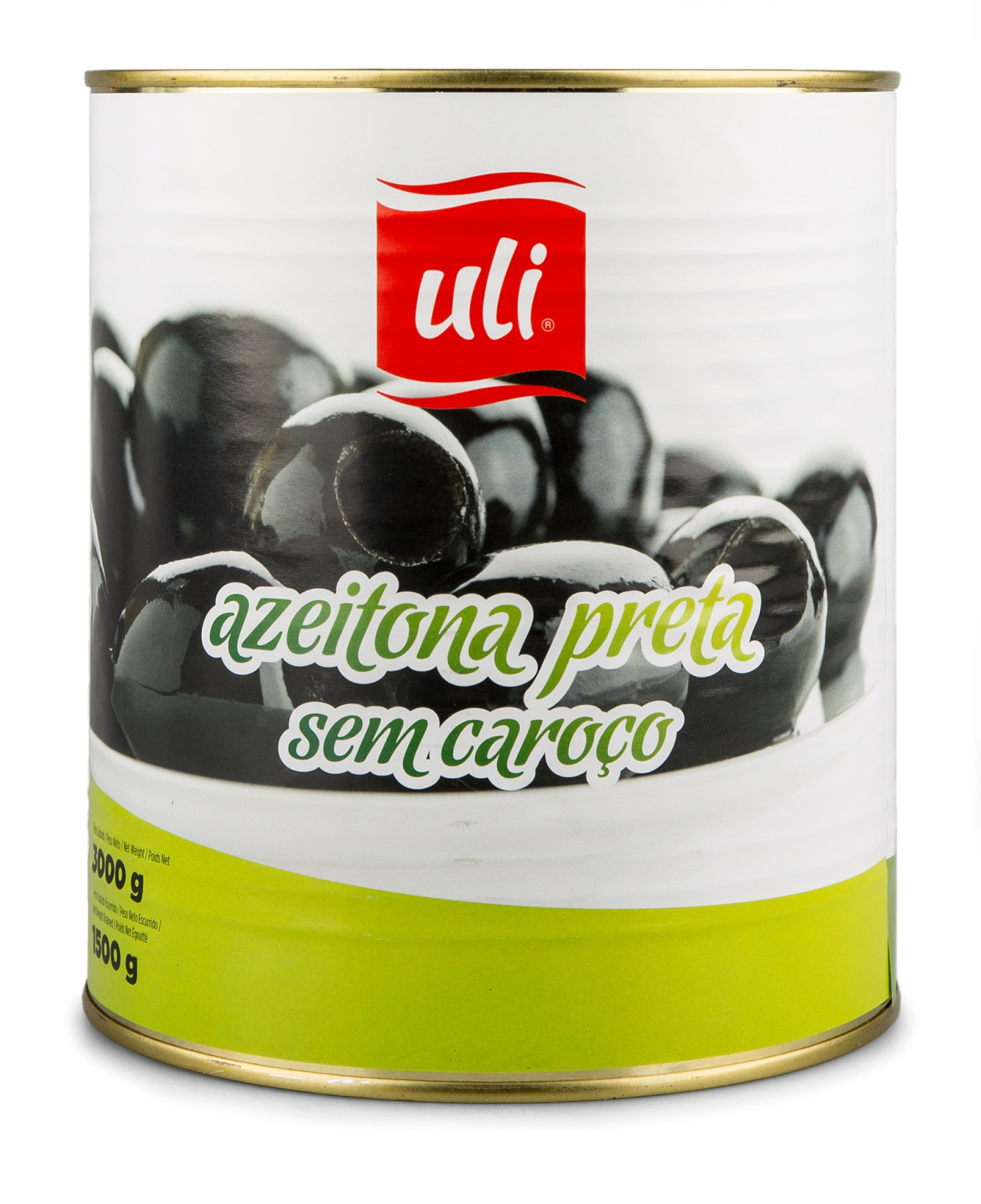 Azeitona Inteira Preta s/ Caro�o Uli Lata 3x3 kg