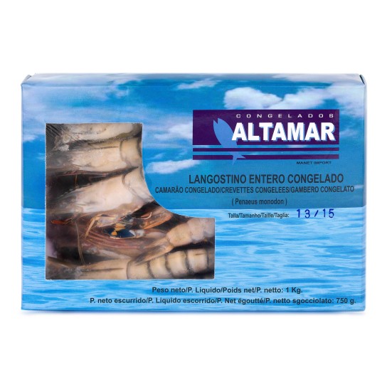 Camar�o Black Tiger 13/15 Congelado Cx 750 g