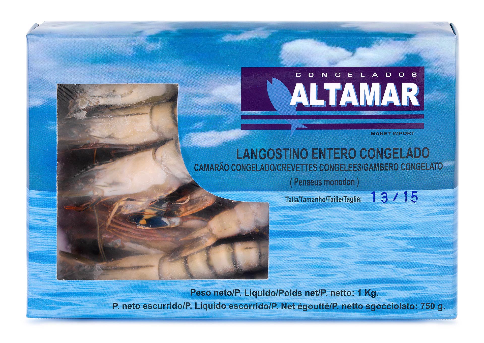 Camar�o Black Tiger 13/15 Congelado Cx 750 g