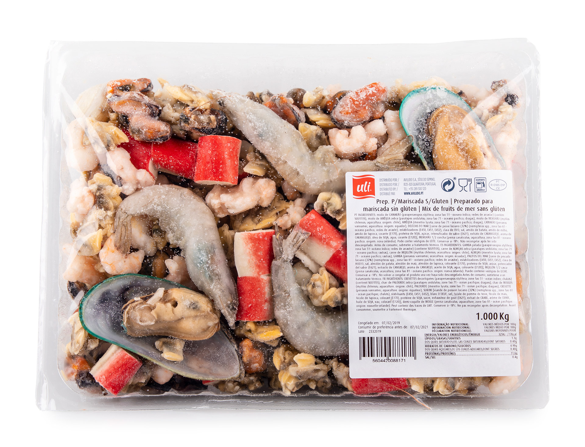 Preparado Mariscada s/ Gl�ten Congelado Uli 6x1 kg