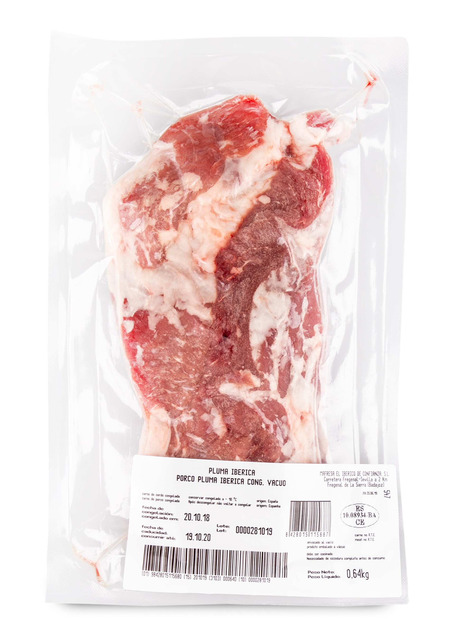 Porco Pluma Ibérico Congelada Mafresa Vácuo Porco Pluma Ibérico Congelada Mafresa Vácuo