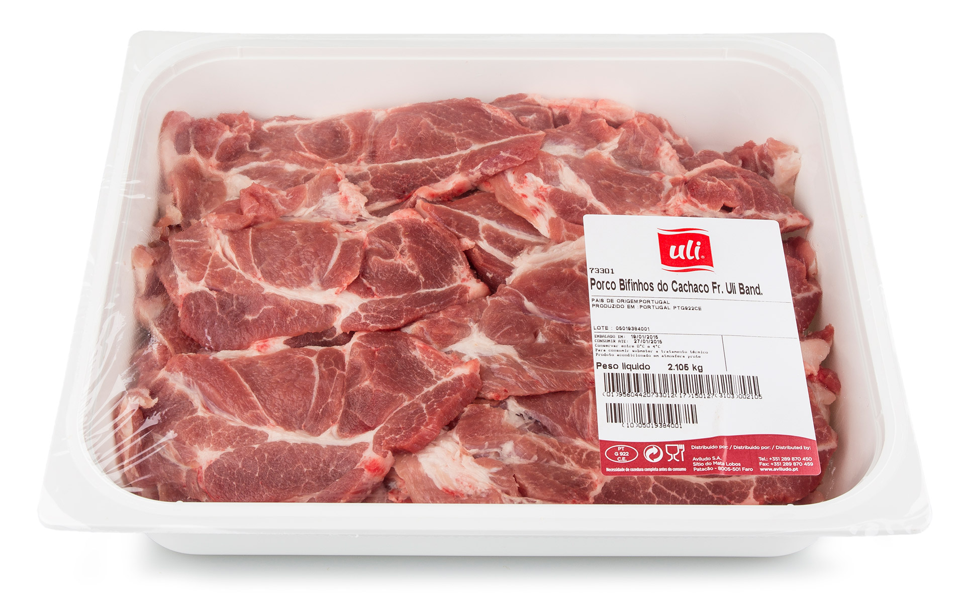 Porco Bifinhos do Cacha�o Frescos Uli Bandeja