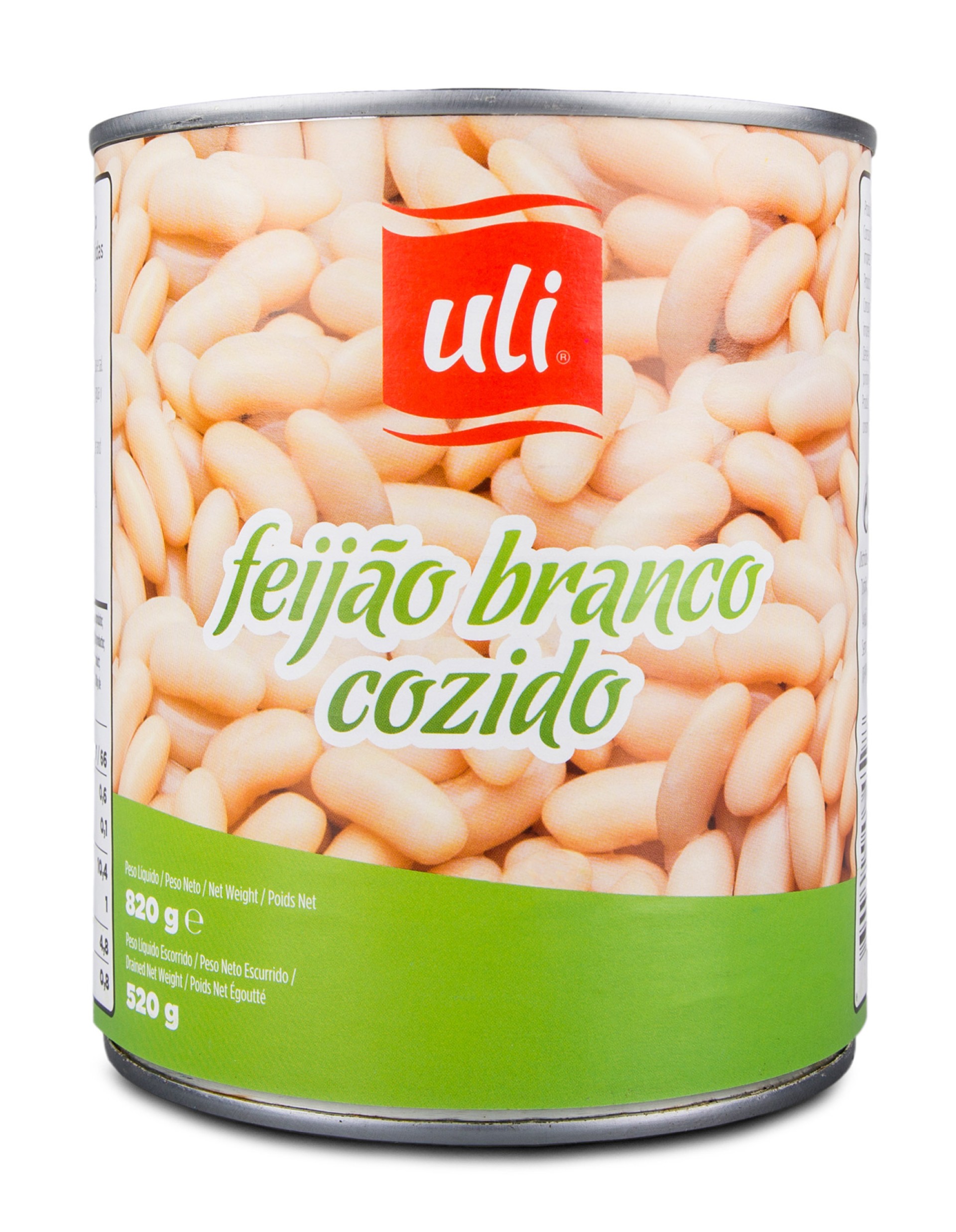 Feijão Branco Cozido Uli 12x820 g Feijão Branco Cozido Uli 12x820 g