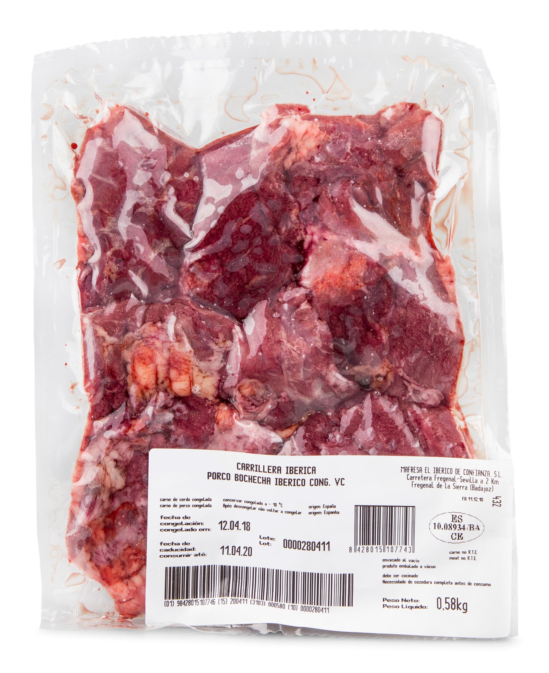 Porco Bochecha Ib�rico Congelada V�cuo