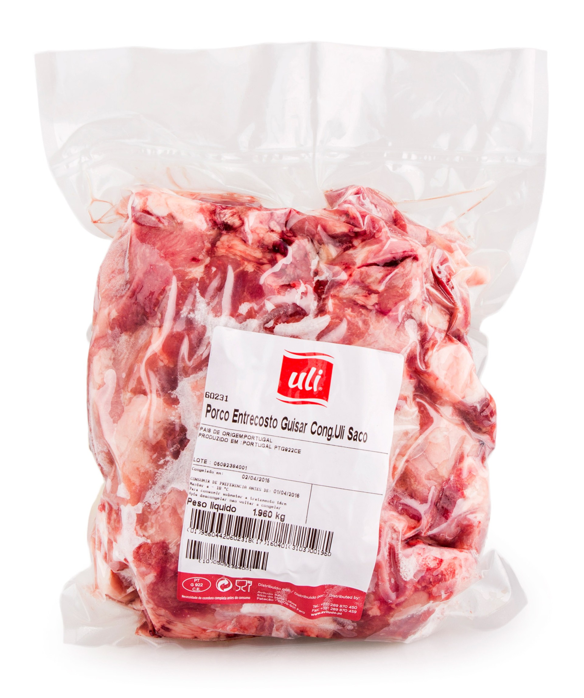 Porco Entrecosto Guisar Congelado Uli Saco
