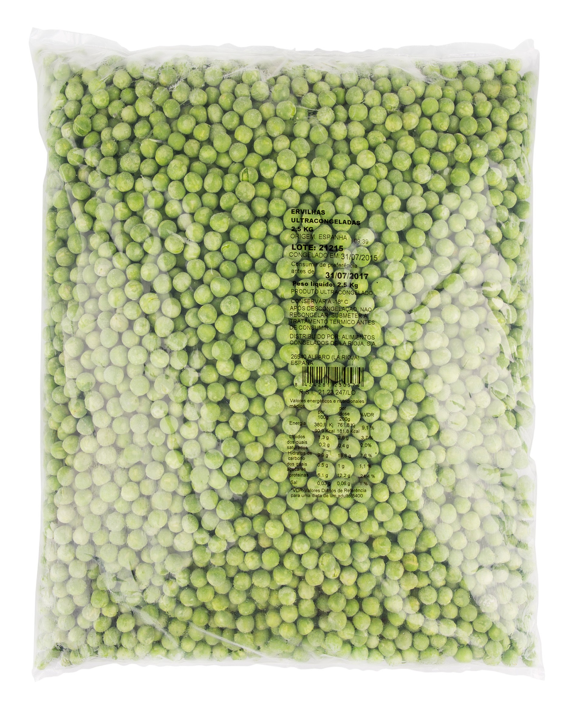 Ervilha Saco Neutro Congelada 4x2,5 kg