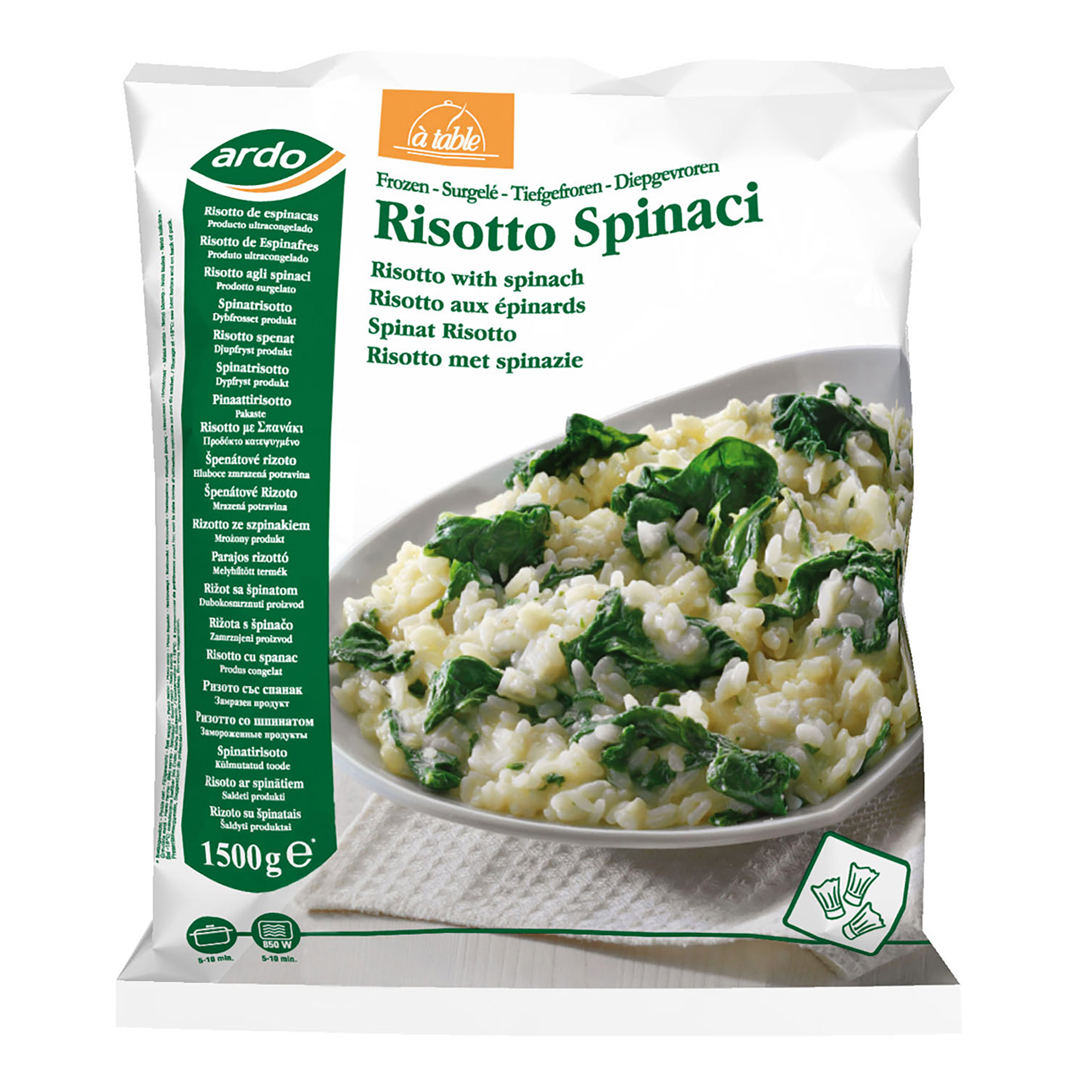 Risotto Espinafres Congelado Ardo 6x1,5 kg