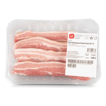 Porco Entremeada Fatiada Fresca Uli Cuvete