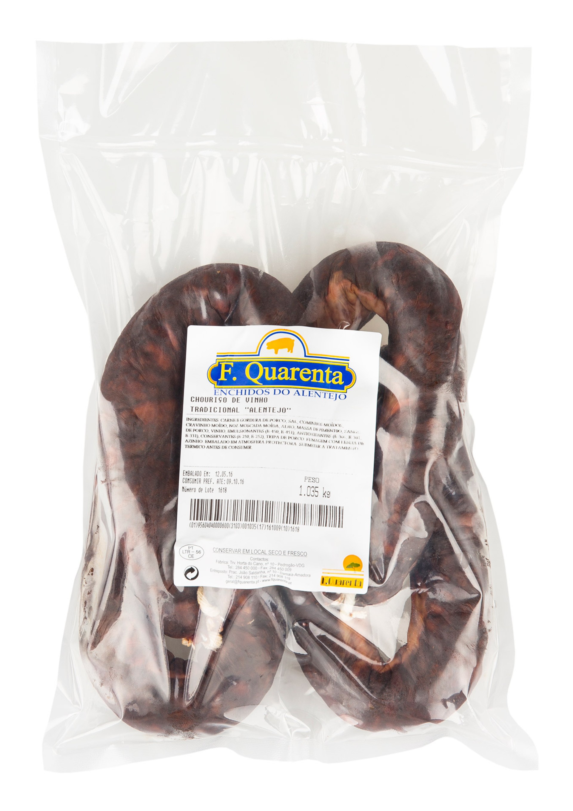 Chouri�o Vinho Tradicional Alentejano F.Quarenta