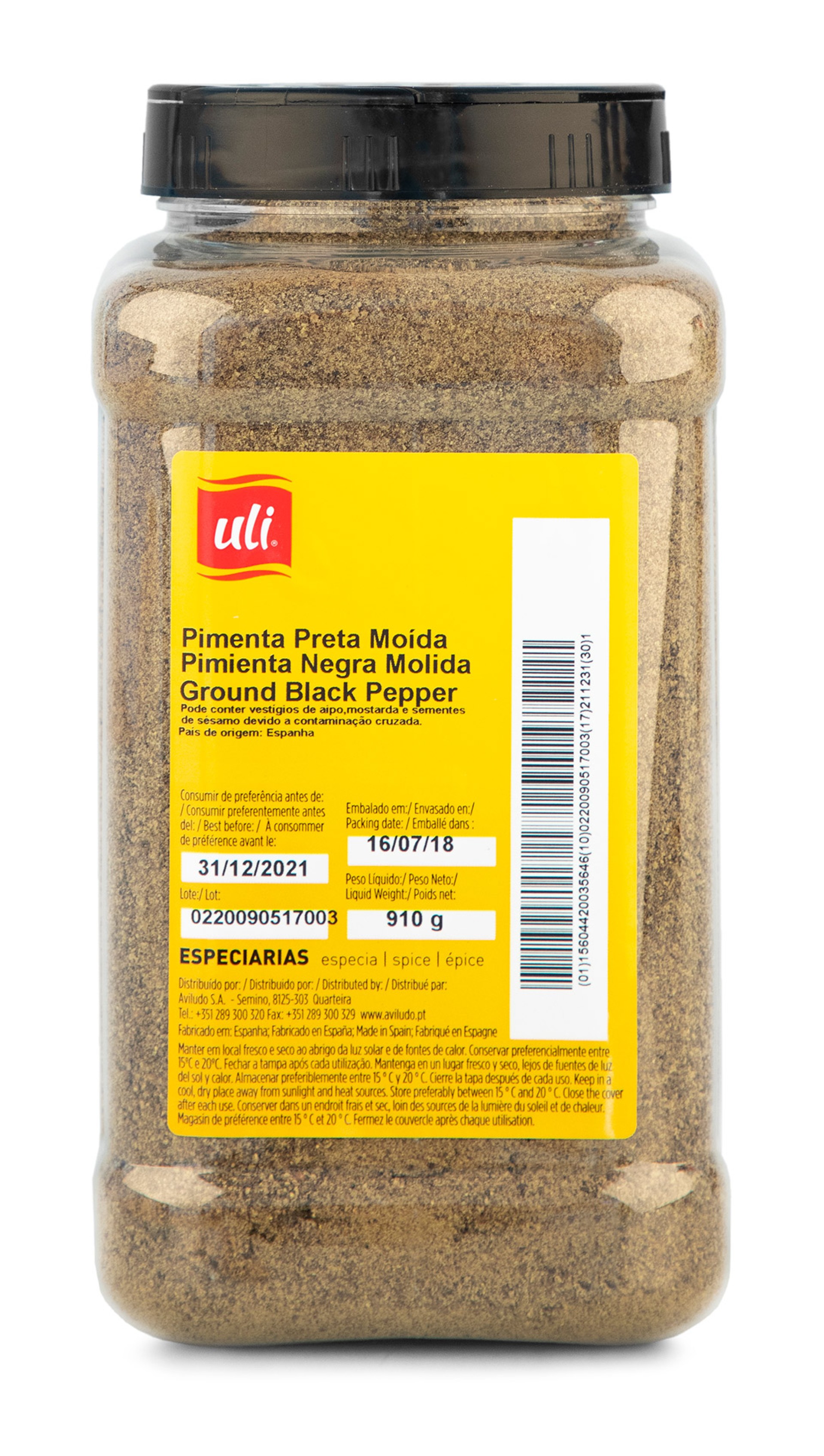 Pimenta Preta Mo�da Uli Pet 910 g