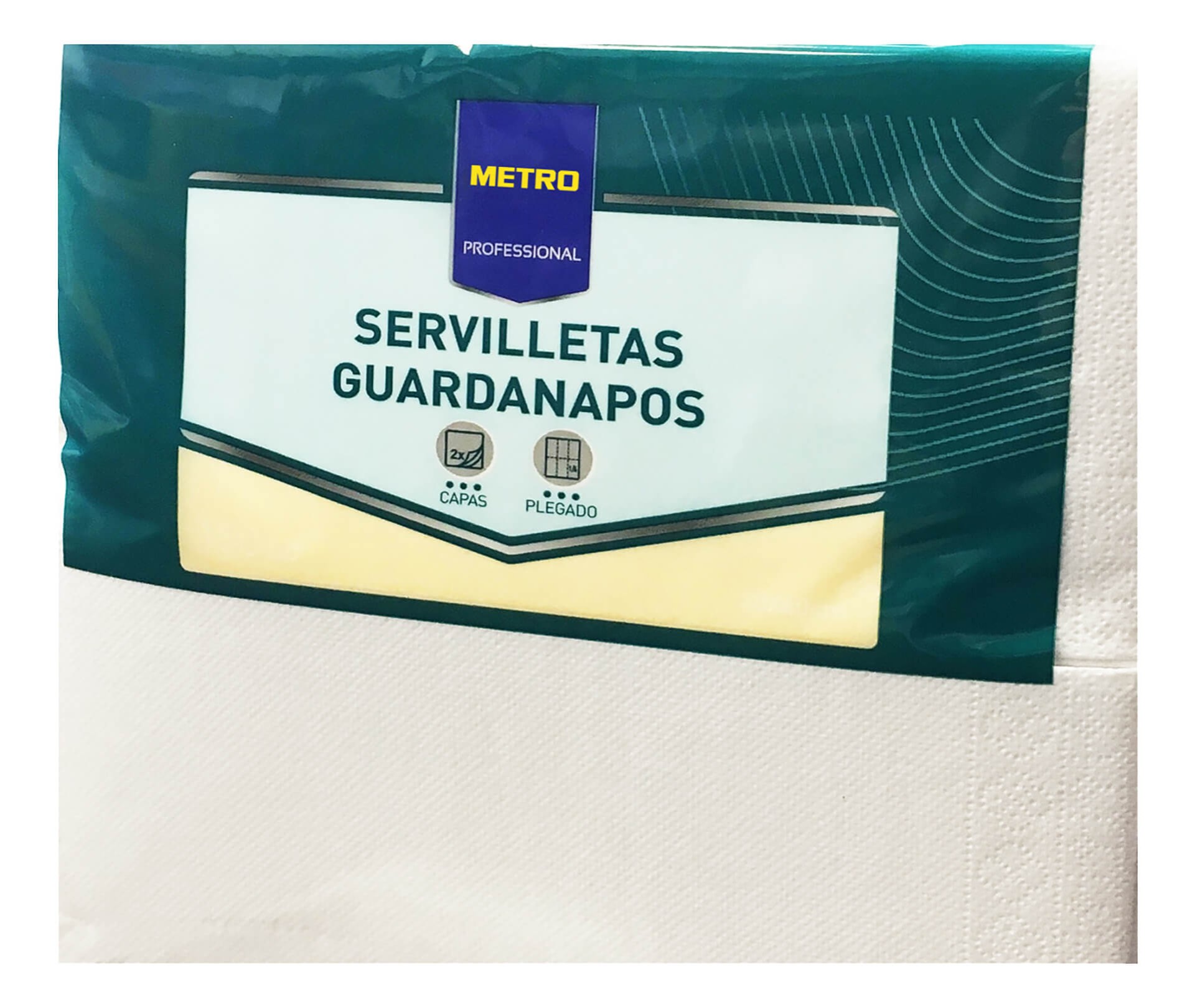 Guardanapo Dobr�vel 2 Folhas 30X40 cm Branco METRO Profissional Cx 150 Un