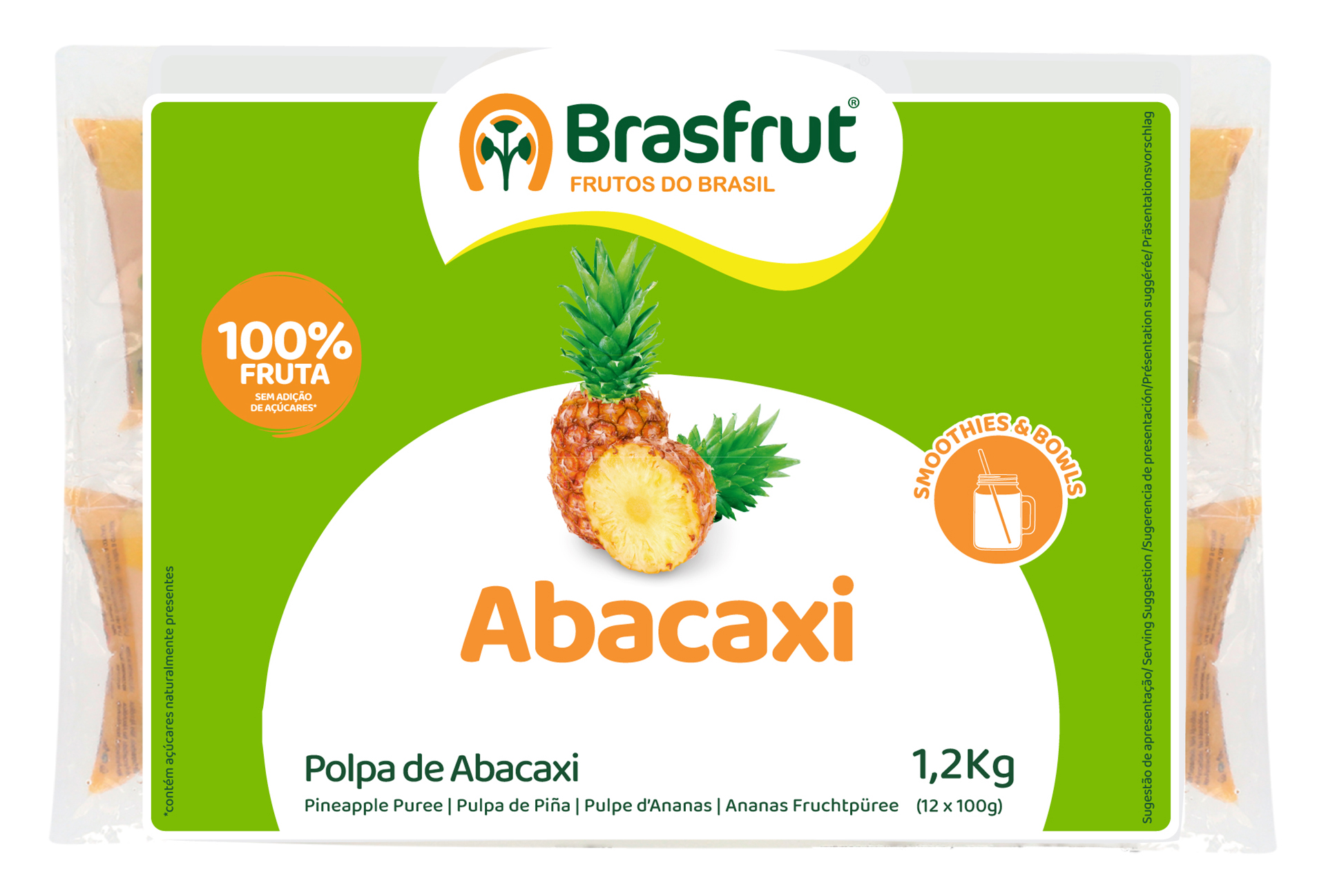 Polpa Fruta Abacaxi Congelada 12x100 g