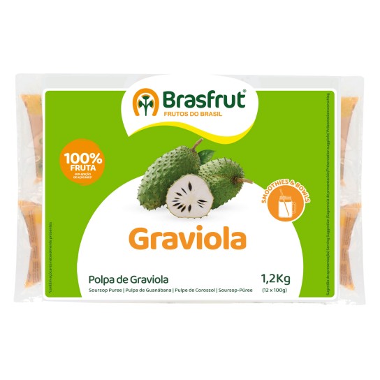 Polpa Fruta Graviola Congelada 12x100 g