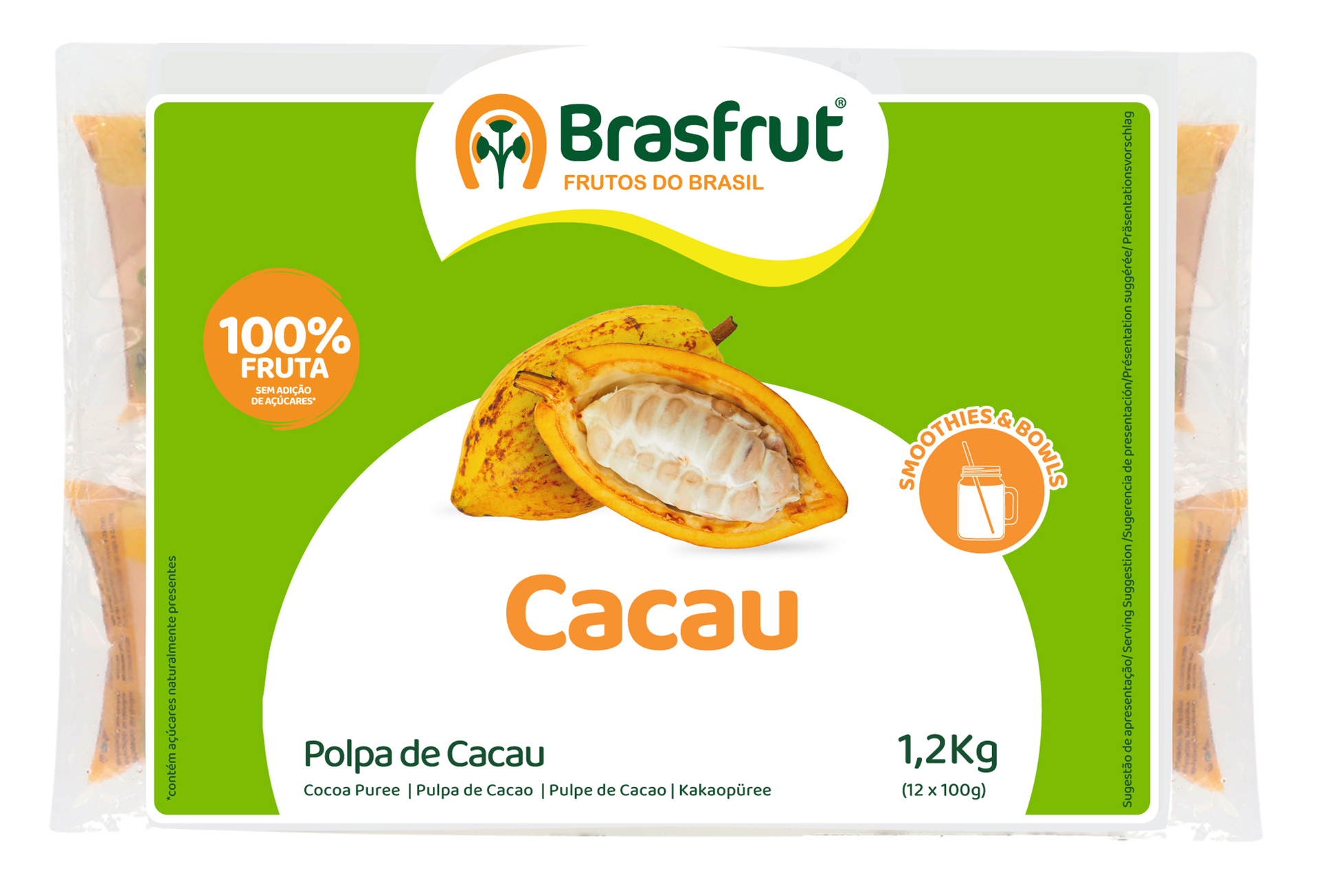 Polpa Fruta Cacau Congelada 12x100 g Polpa Fruta Cacau Congelada 12x100 g