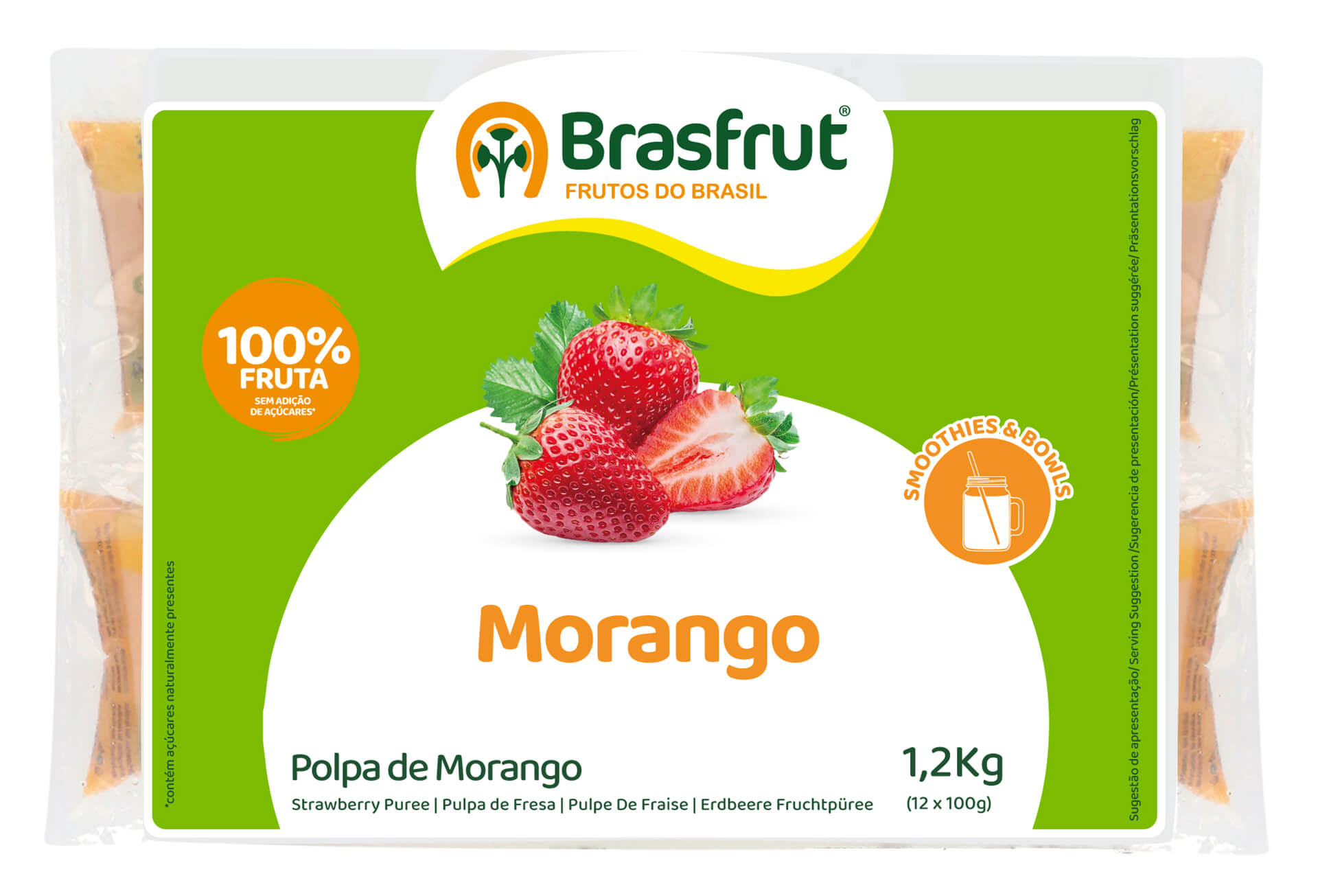 Polpa Fruta Morango Congelada 12x100 g Polpa Fruta Morango Congelada 12x100 g