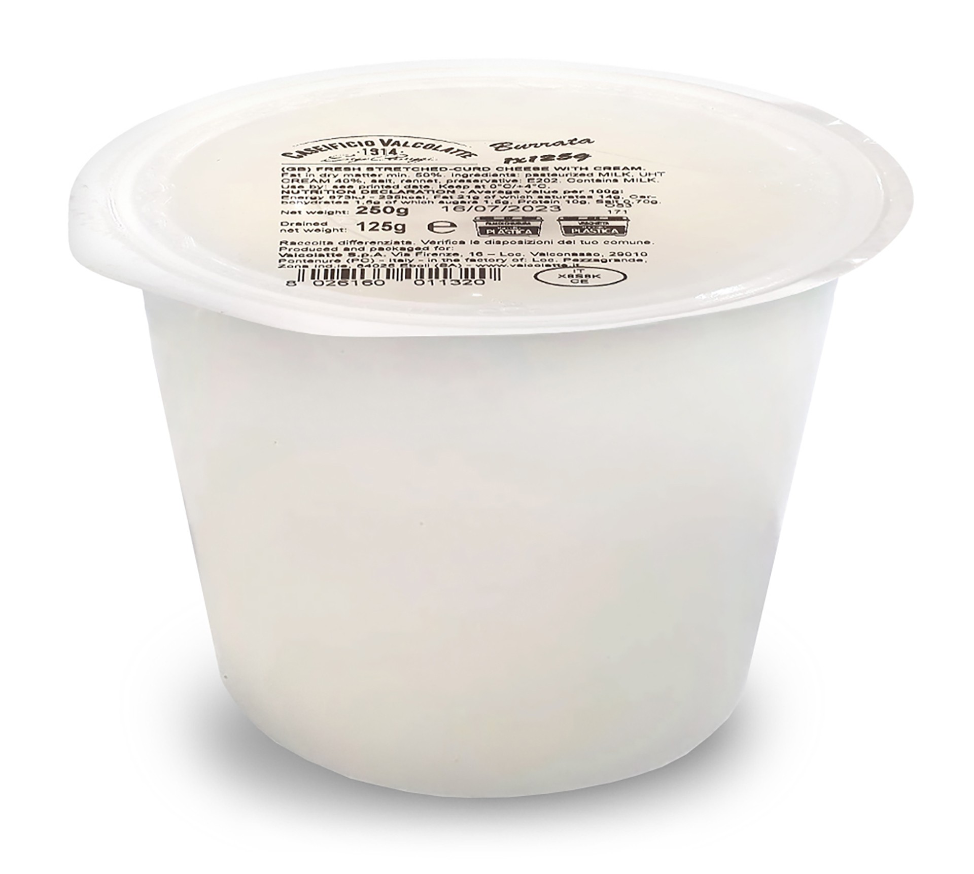 Queijo Burrata Valcolatte 12x125 g