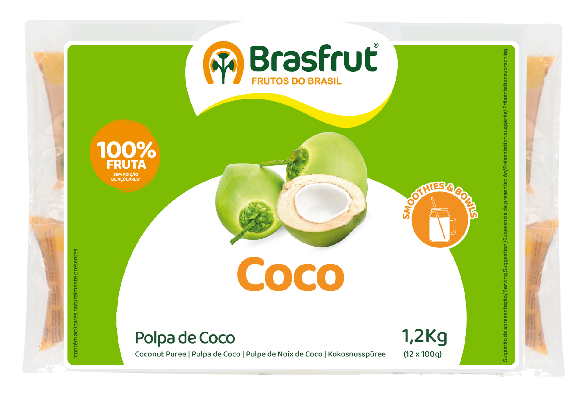 Polpa Fruta Coco Congelada 12x100 g Polpa Fruta Coco Congelada 12x100 g
