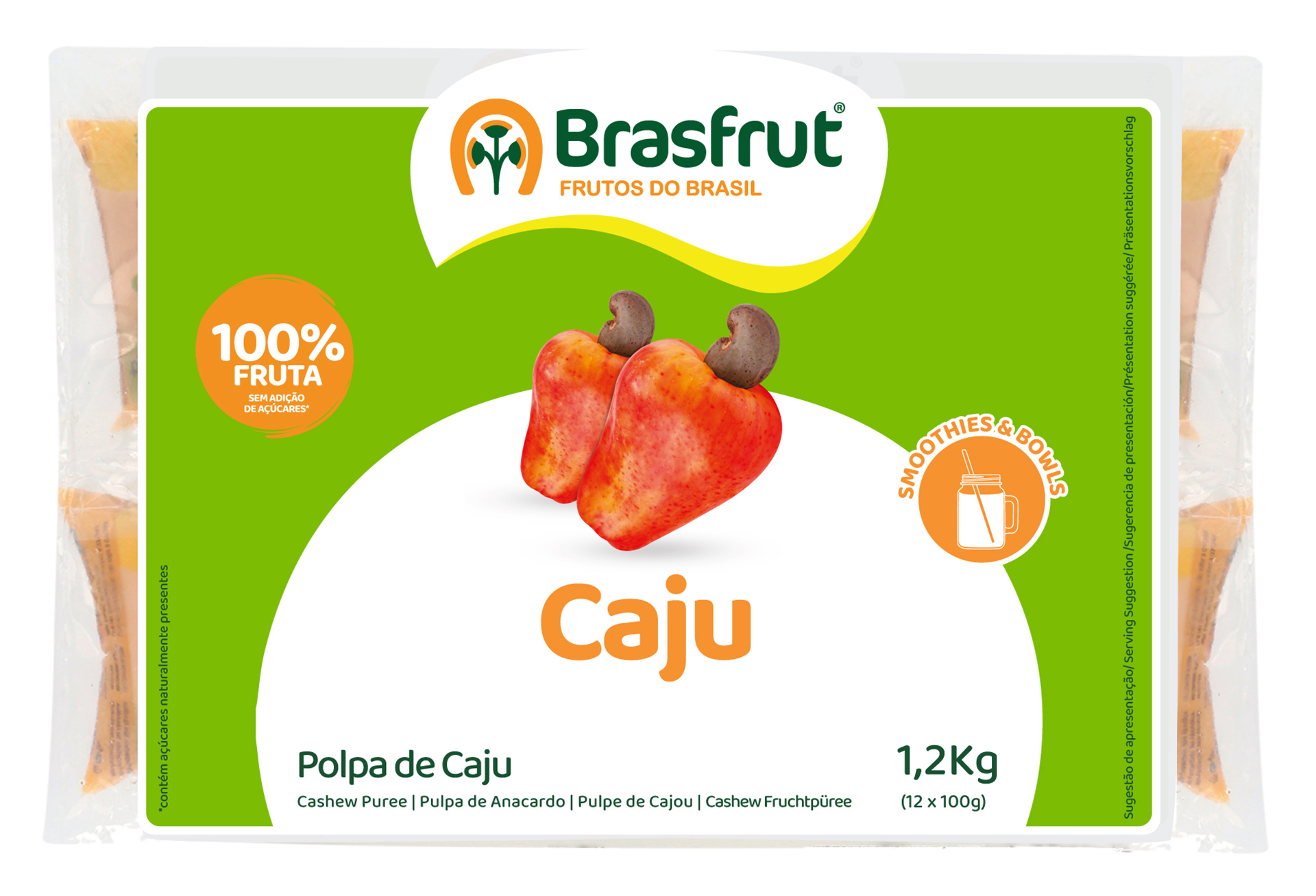 Polpa Fruta Caju Congelada 12x100 g