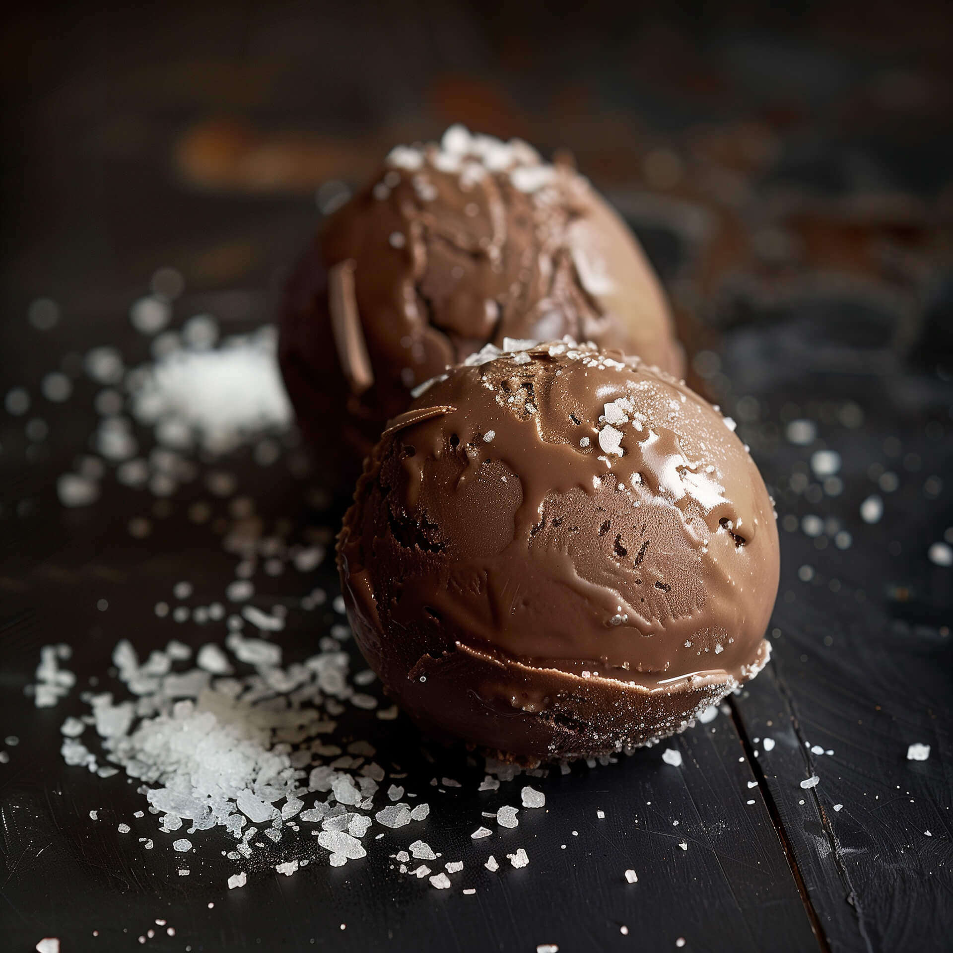 Gelado Chocolate Negro/Flor Sal Horeca Premium Congelado O Gelado Cuba 2,2 l