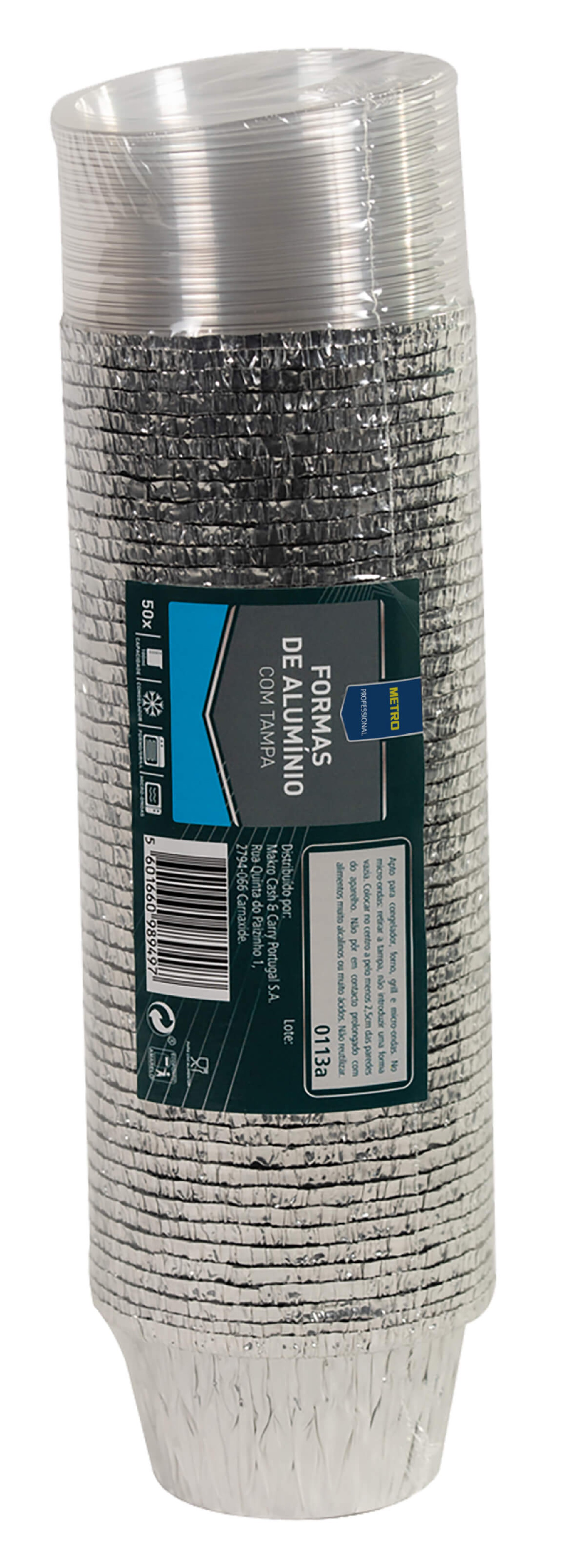 Forma Alum�nio c/ Tampa 100 ml METRO Profissional Emb. 50 Un