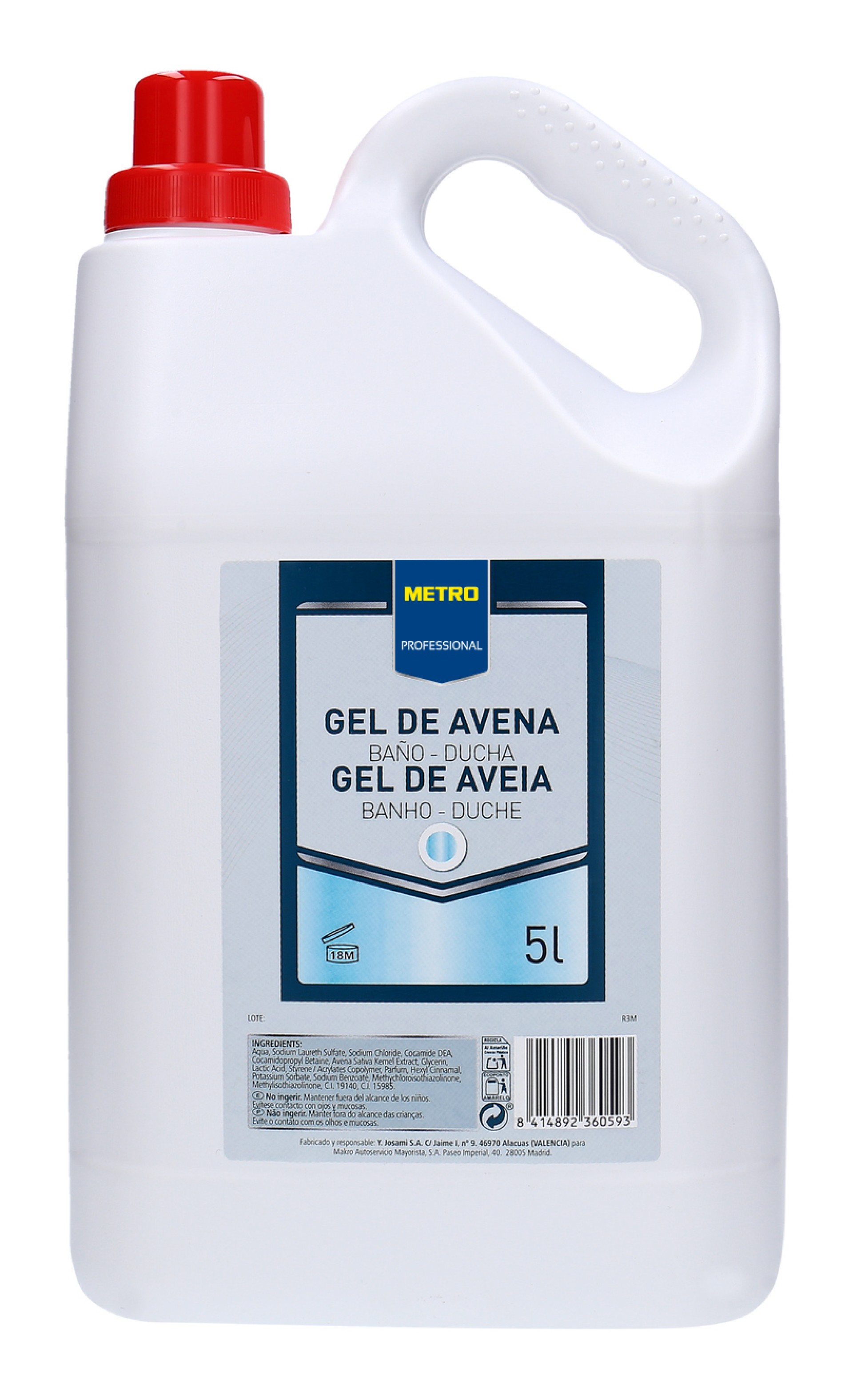 Gel Banho-Duche Aveia METRO Profissional 5 l