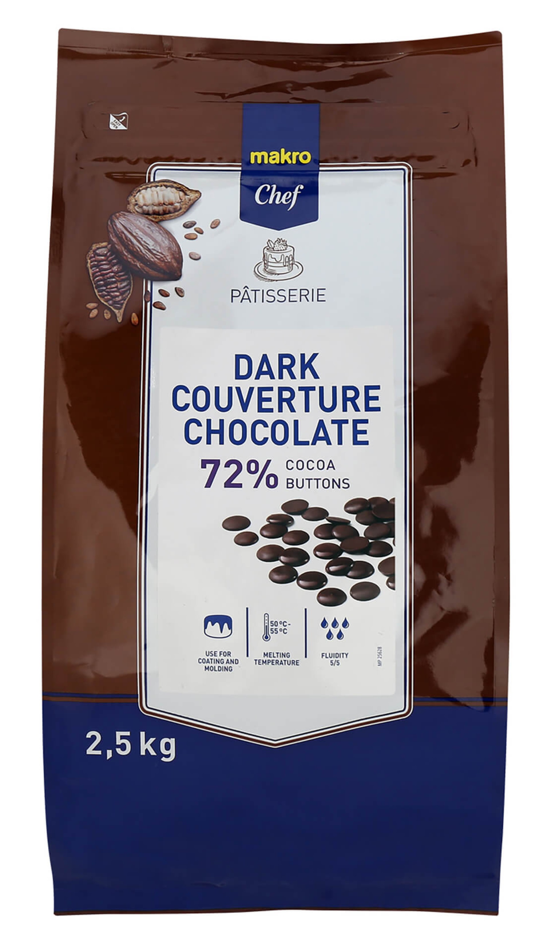 Chocolate Negro 72% Botões METRO Chef 2,5 kg Chocolate Negro 72% Botões METRO Chef 2,5 kg