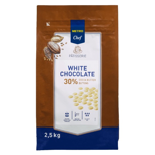 Chocolate Branco 30% Botes METRO Chef 2,5 kg