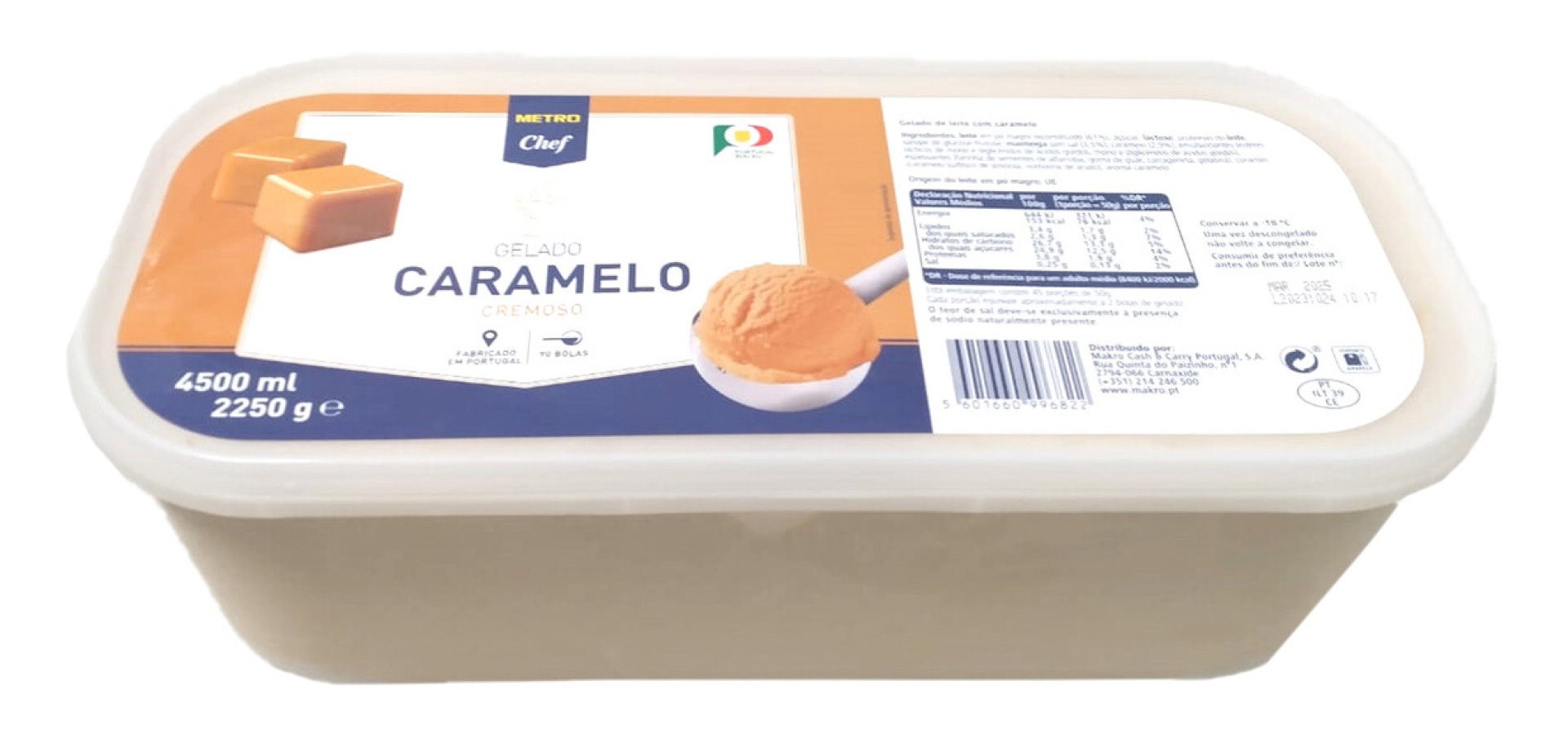 Gelado Caramelo Congelado METRO Chef Cuba 4,5 l