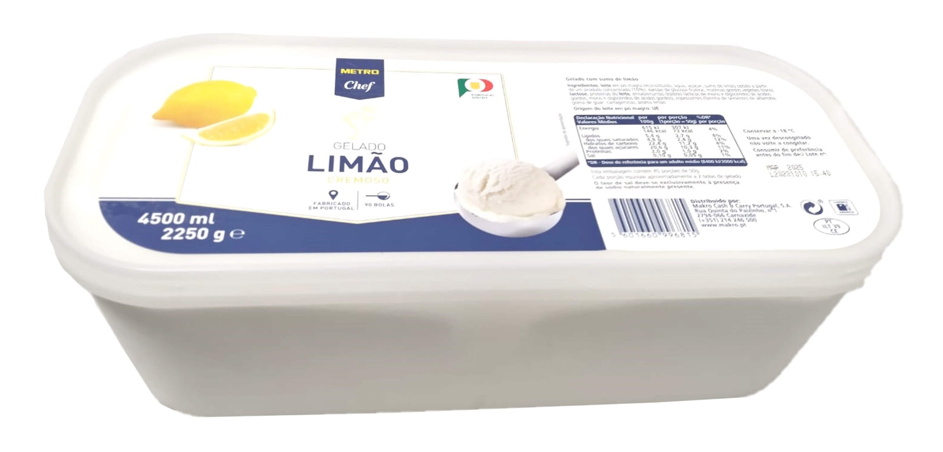 Gelado Limão Congelado METRO Chef Cuba 4,5 l Gelado Limão Congelado METRO Chef Cuba 4,5 l