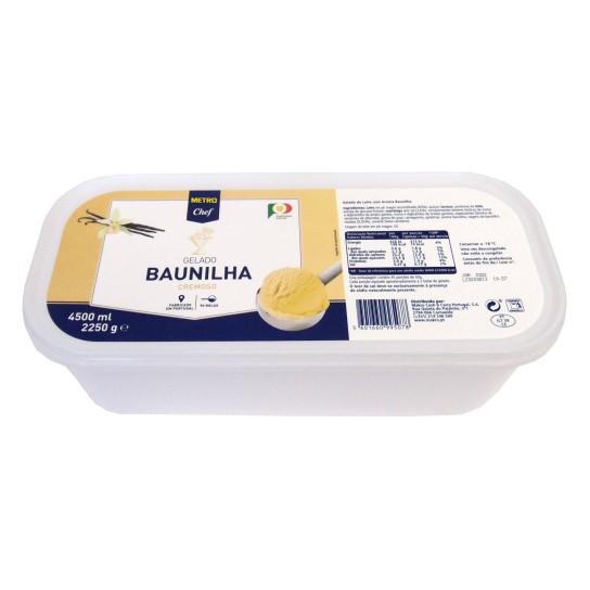 Gelado Baunilha METRO Chef Congelado Cuba 4,5 l