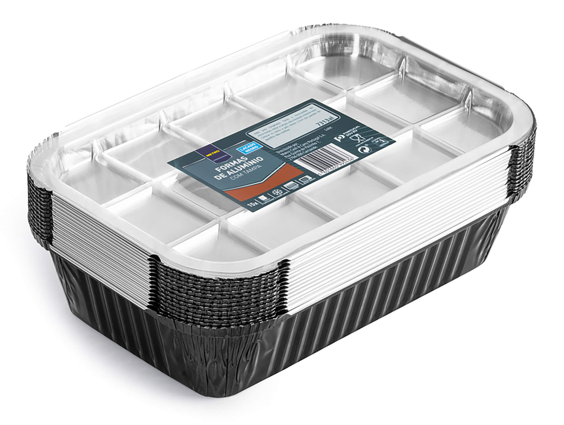 Forma Alumínio c/ Tampa 1,26 l METRO Profissional Emb. 15 Un Forma Alumínio c/ Tampa 1,26 l METRO Profissional Emb. 15 Un